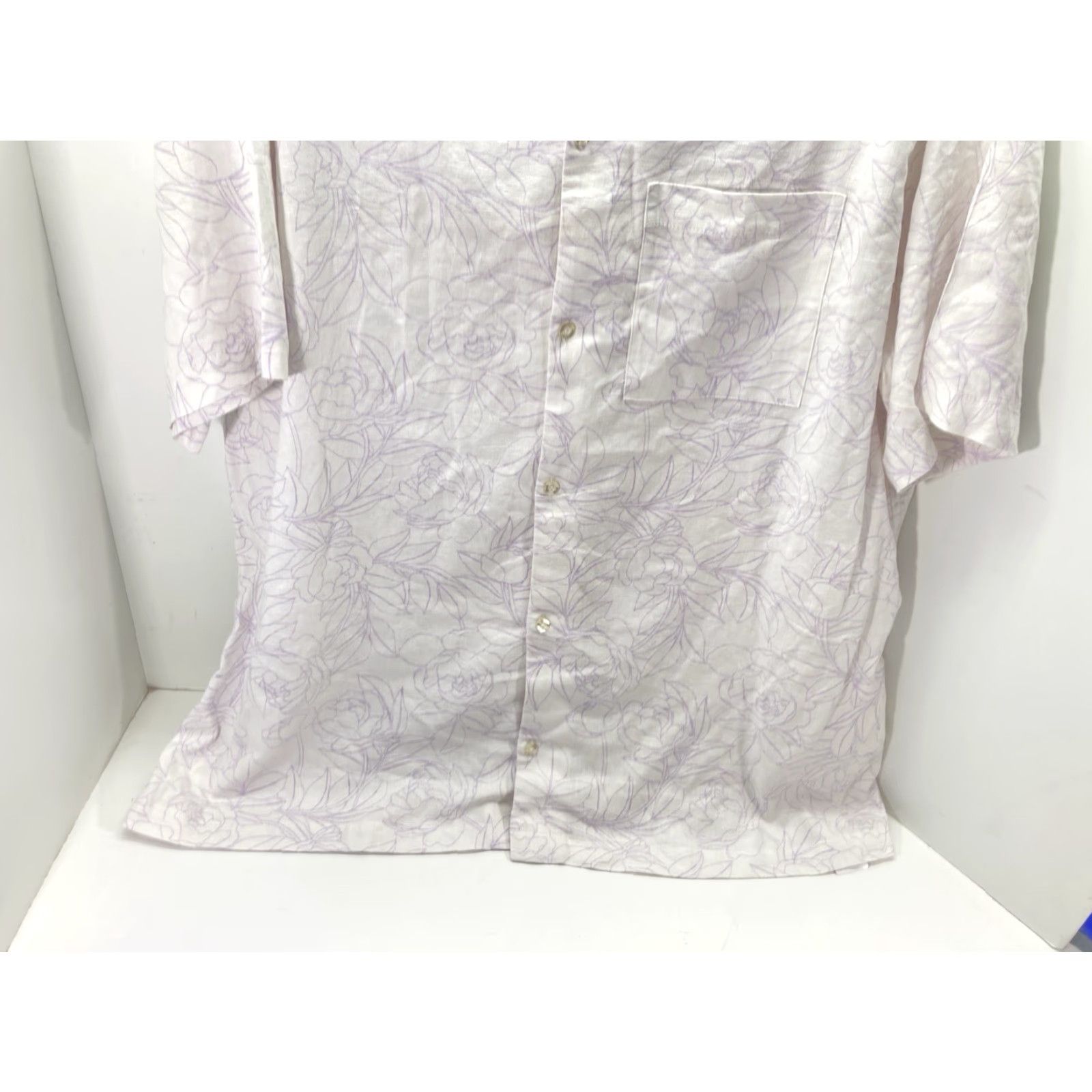 Gap Gap Camp Shirt Men 2XL Linen White Floral Button Short Sleeve Casual NWT Size US XXL / EU 58 / 5 - 3 Thumbnail
