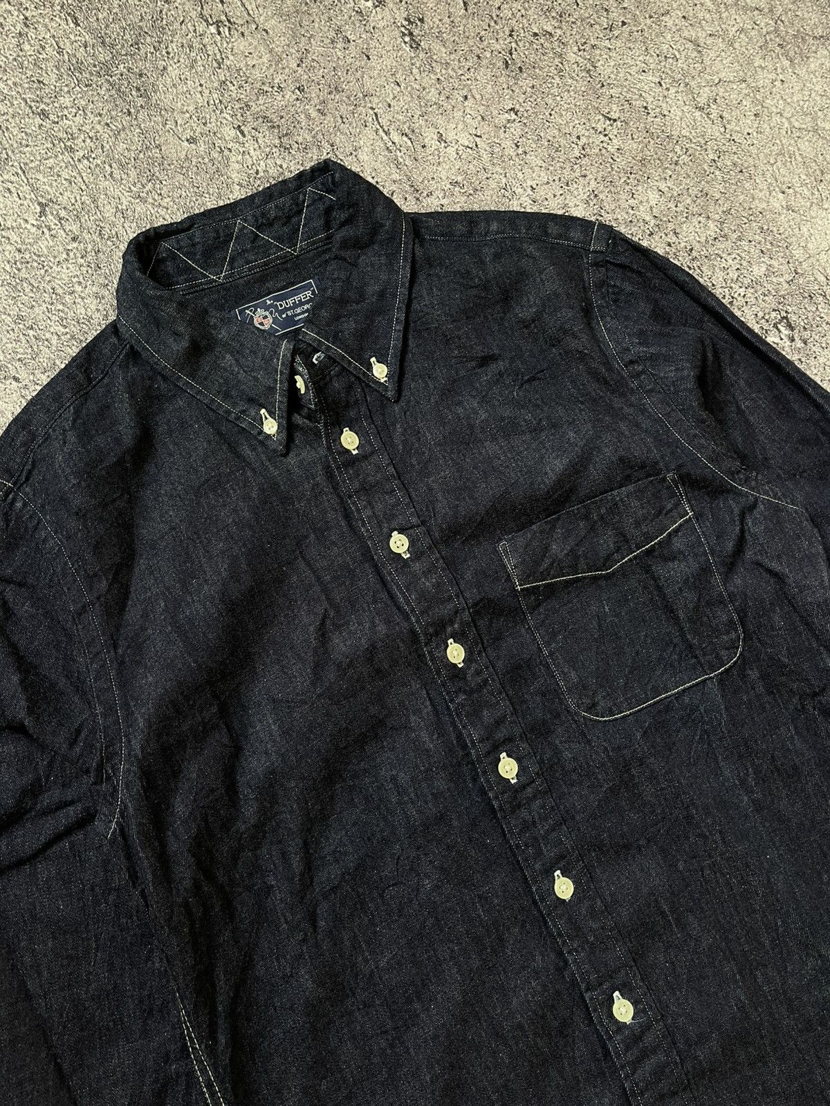 Japanese Brand DUFFER DENIM BLUE INDIGO SHIRT Size US M / EU 48-50 / 2 - 2 Thumbnail