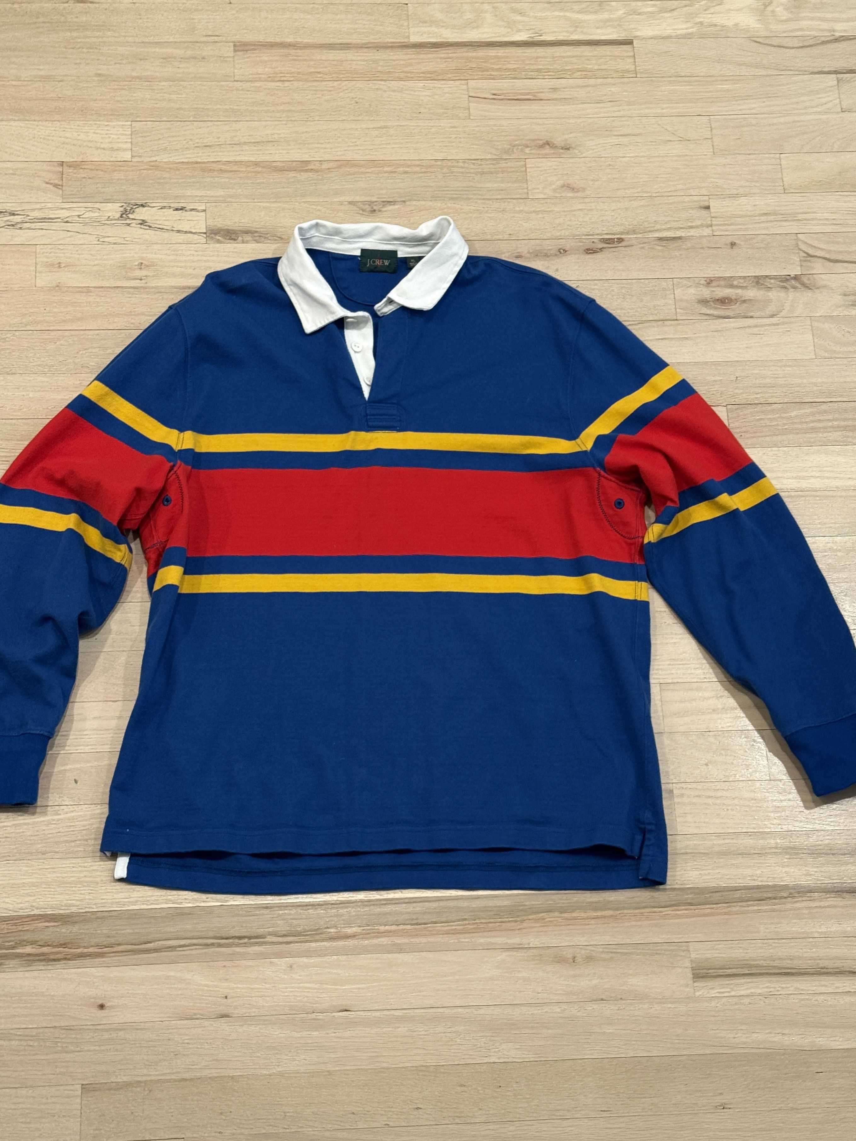 J.Crew J.Crew Color Block Rugby Polo L/s Size US XL / EU 56 / 4 - 1 Thumbnail