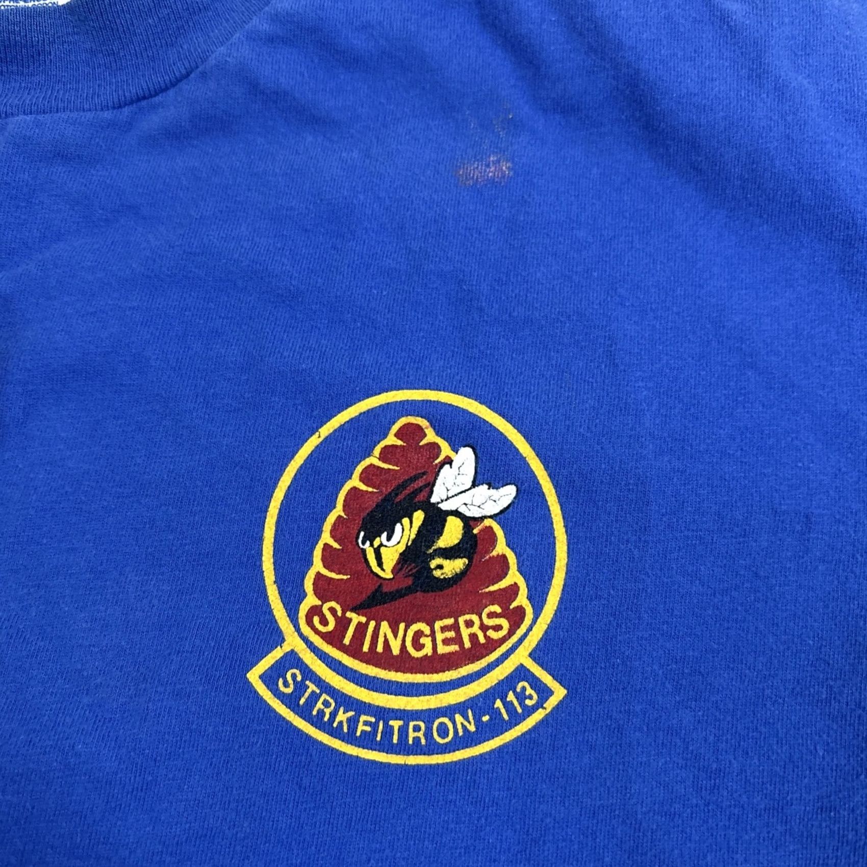 Hanes VINTAGE Hanes Beefy-T T-Shirt Men L Blue Graphic 90s USA Military Hornet F/A-18 Stingers Hanes Beefy- T Mens Size US L / EU 52-54 / 3 - 3 Thumbnail