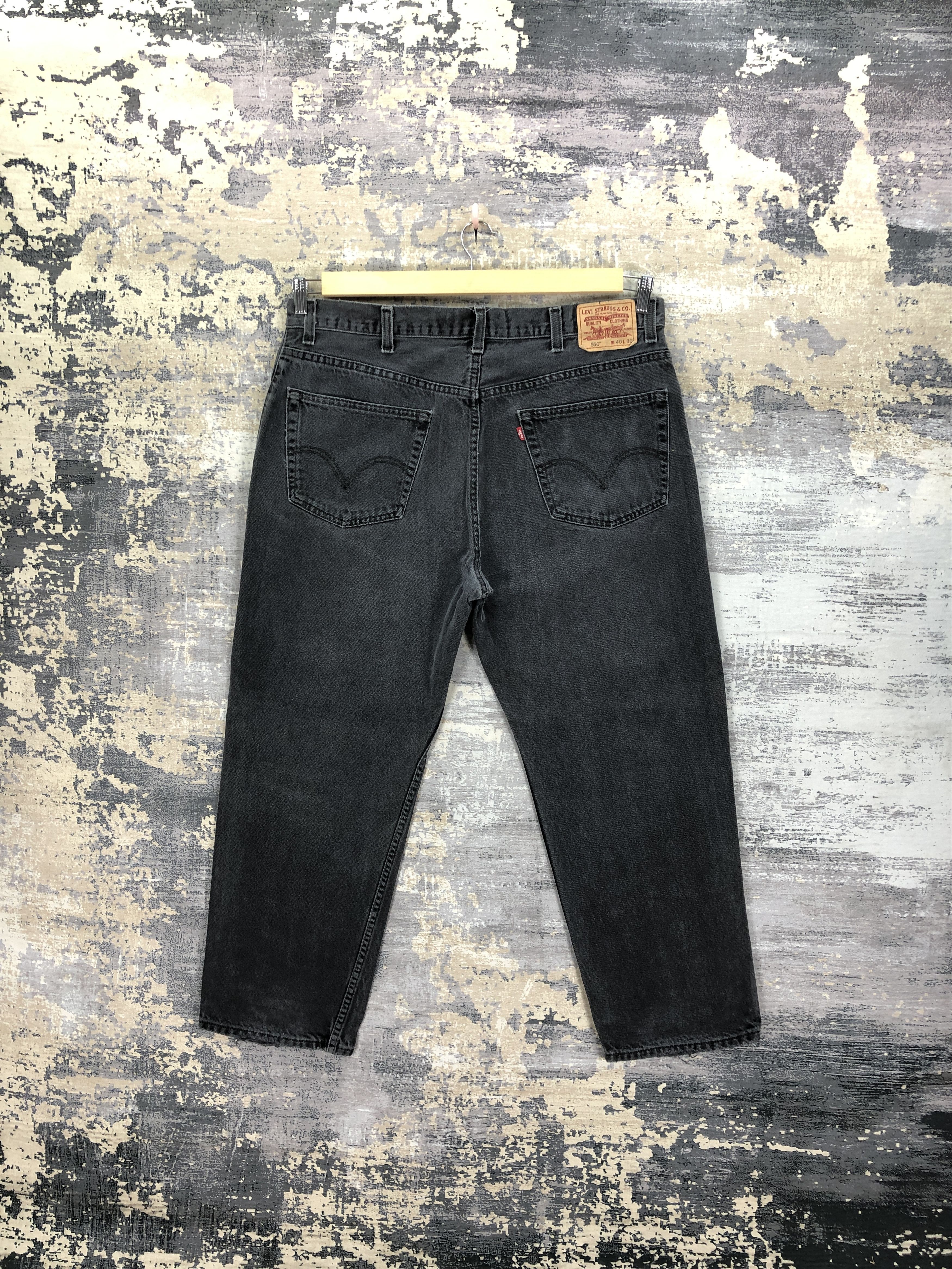 Levi's Vintage Levis Faded Black Jeans Levi's 550 Stonewash Denim Size US 40 / EU 56 - 2 Thumbnail