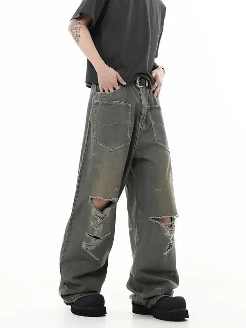 Japanese Brand × Jean Distressed Stack Denim Jeans Size US 30 / EU 46 - 2 Thumbnail
