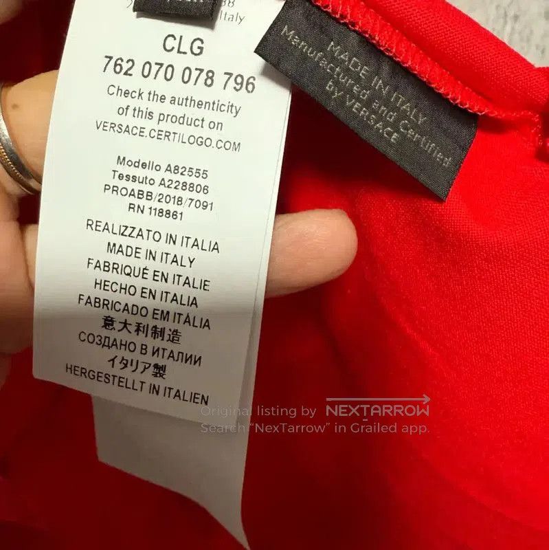 Versace Versace Men's Red Cotton Logo T-Shirt . Size US M / EU 48-50 / 2 - 5 Thumbnail