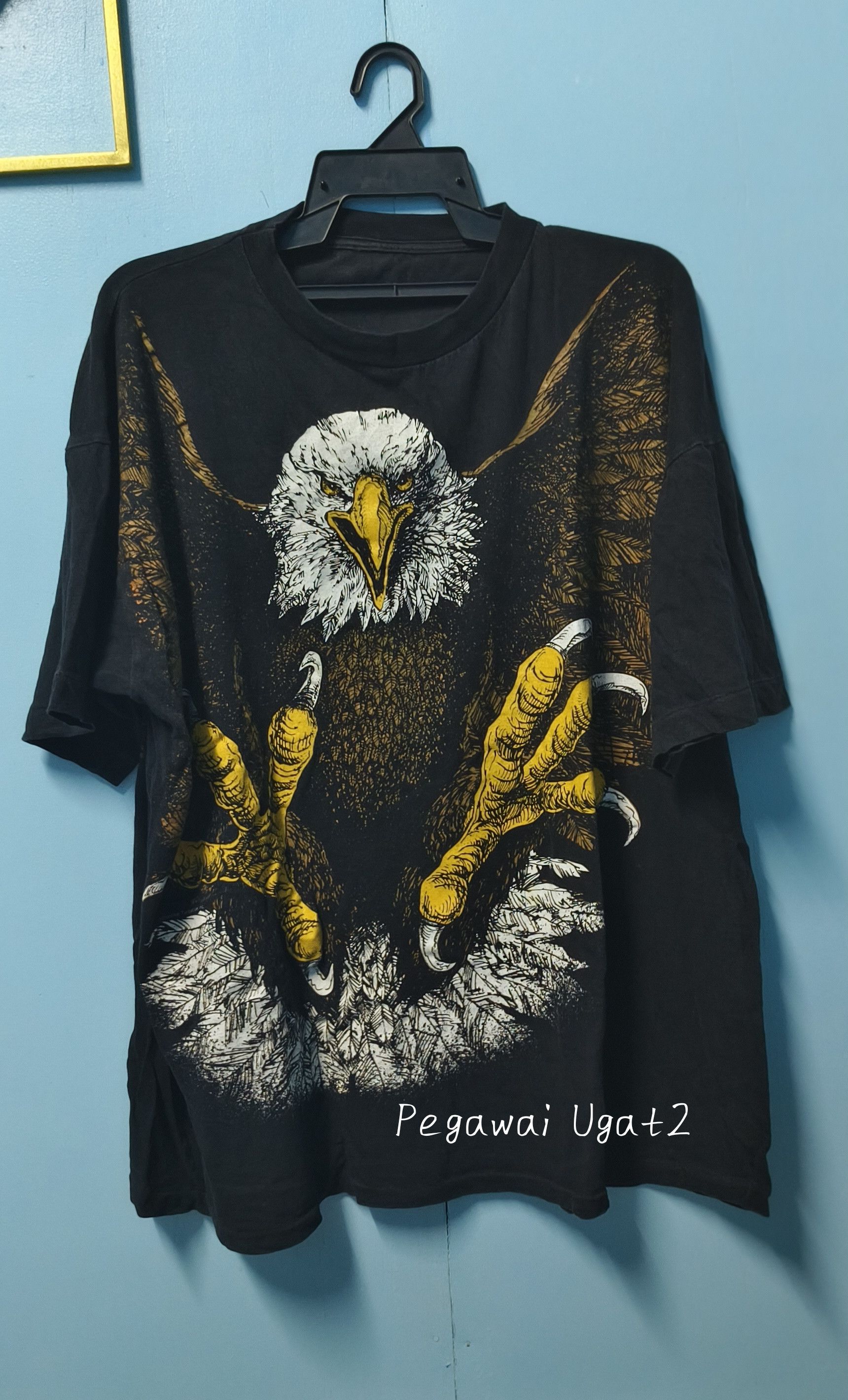 Japanese Brand Vtg 90s Overprint Eagles like Harley Davidson tees Size US XXL / EU 58 / 5 - 2 Thumbnail