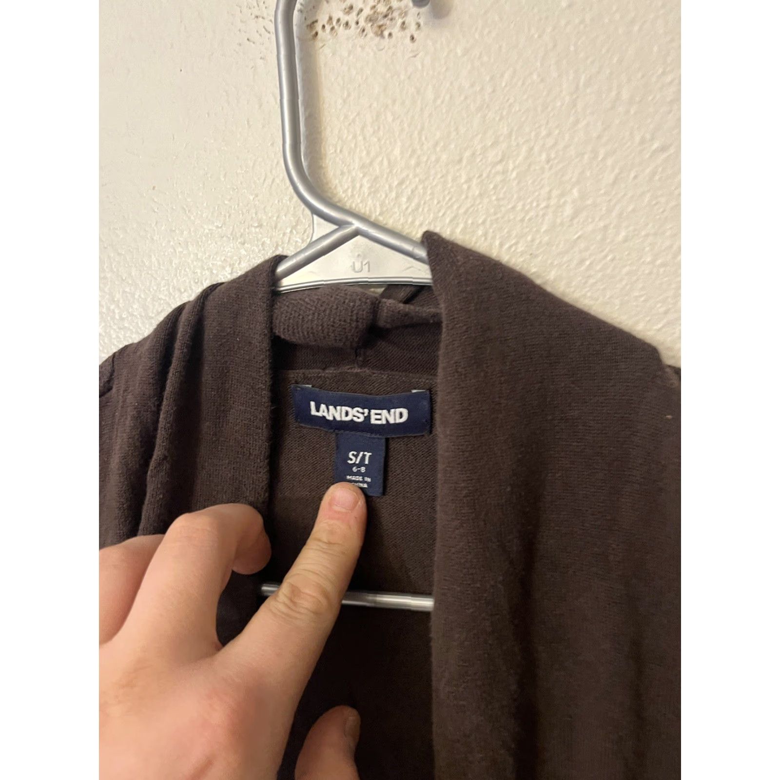 Lands' End Lands' End Cardigan Sweater - Brown Cotton Open Front S Tall Women Size S / US 4 / IT 40 - 3 Thumbnail