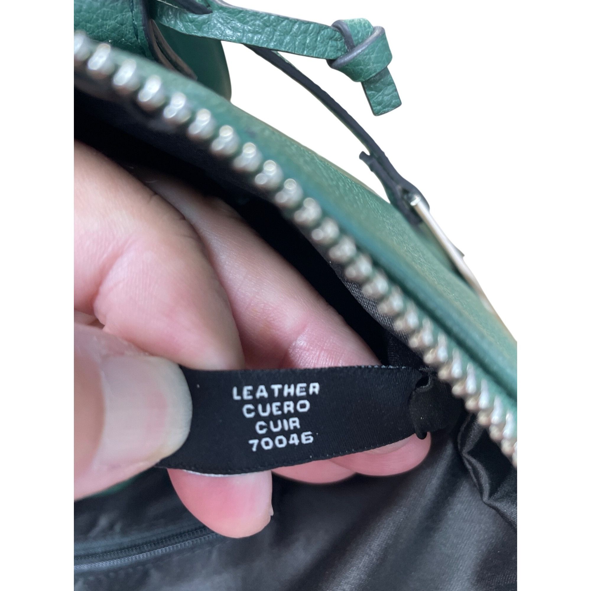 Other Tahari Womans Green Pebbled Leather Tote HandBag Silver Char Size ONE SIZE - 14 Thumbnail