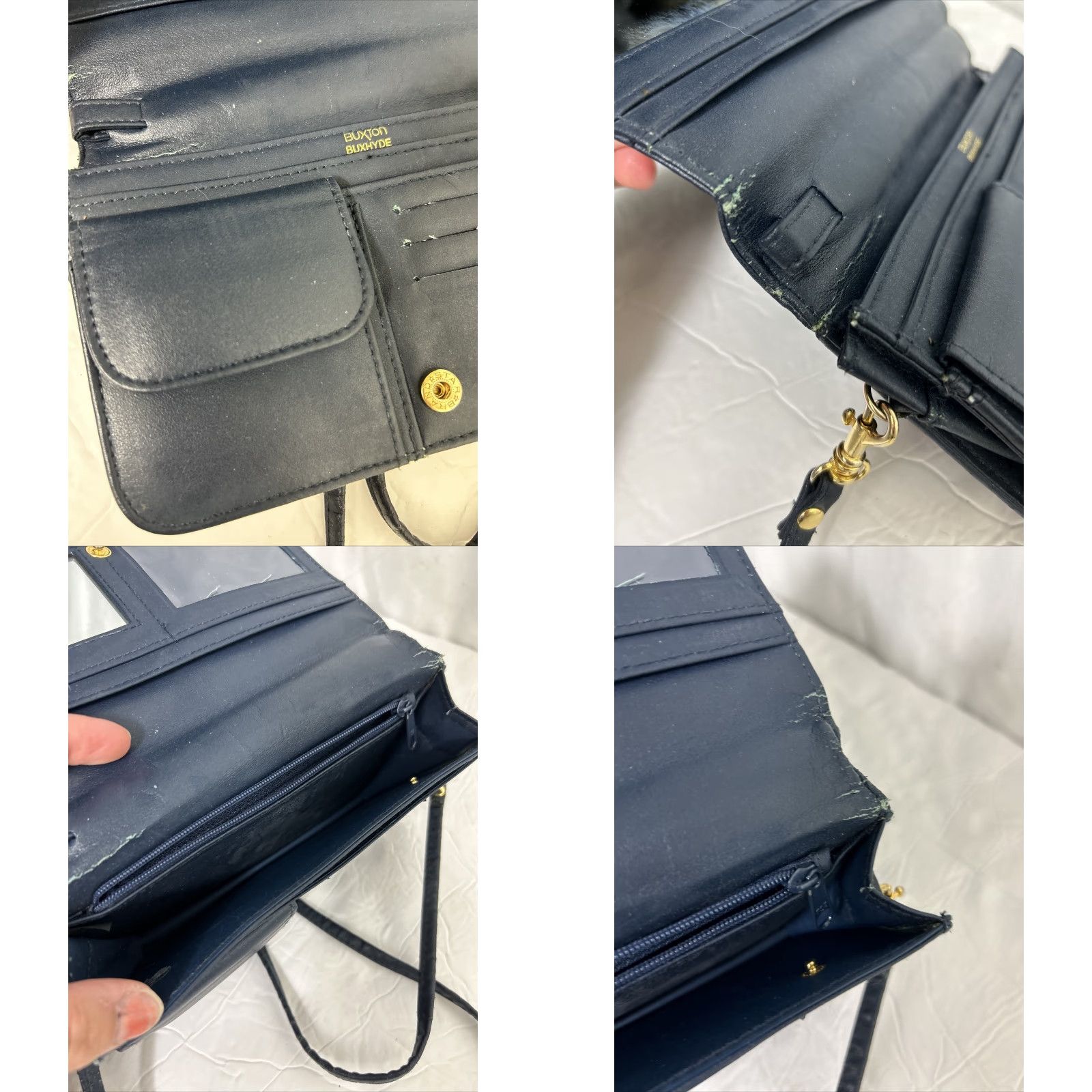 Vintage VINTAGE Buxton Crossbody Small Blue Leather Purse 7.5x4x2 Women Bag Buxton Crossbody Blue 7.5x4x2 Size ONE SIZE - 8 Thumbnail