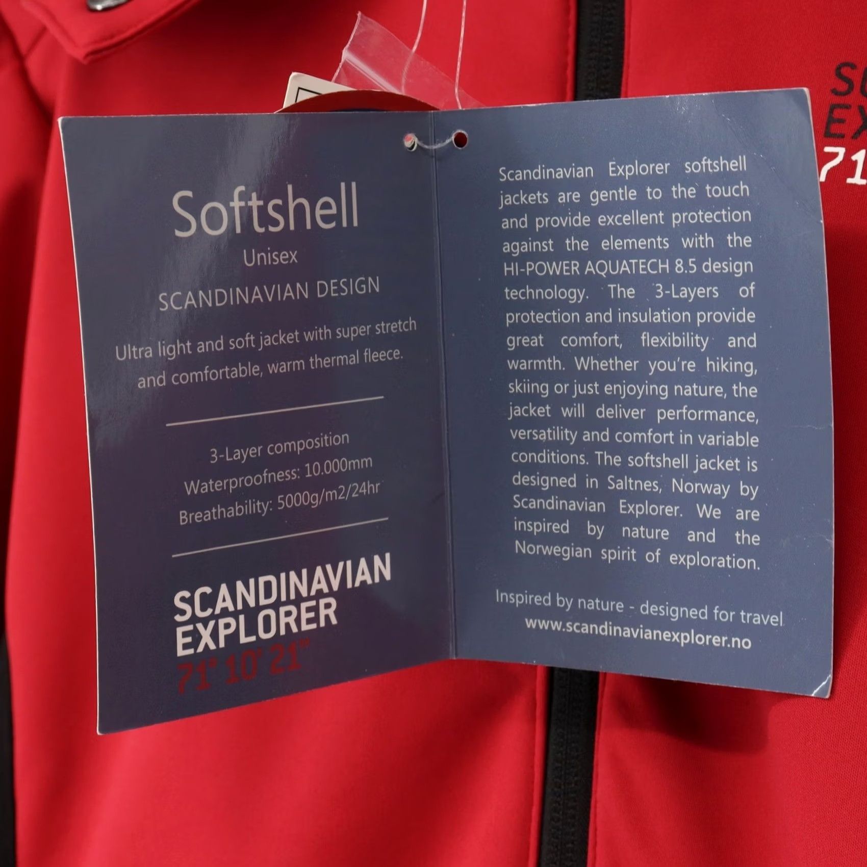 Vintage SCANDINAVIAN EXPLORER Jacket Unisex Adults XS Red Softshell Hooded Windbreaker Coat 2 In 1 Zip Pockets NWT Size XS / US 0-2 / IT 36-38 - 4 Thumbnail