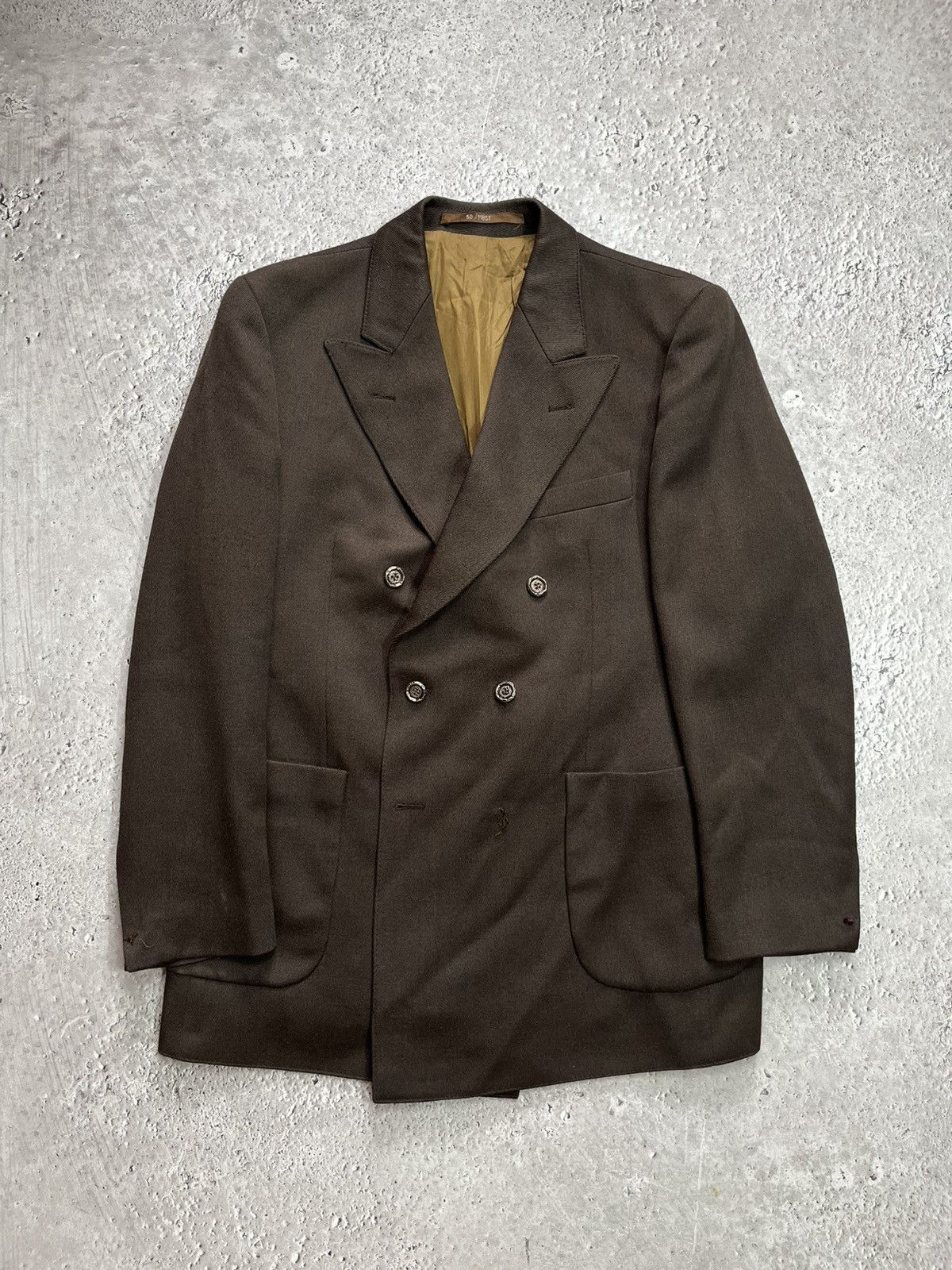 Other Vintage Brown Double Breasted Blazer Wool Mix Size 50 Jacket Size US M / EU 48-50 / 2 - 1 Thumbnail