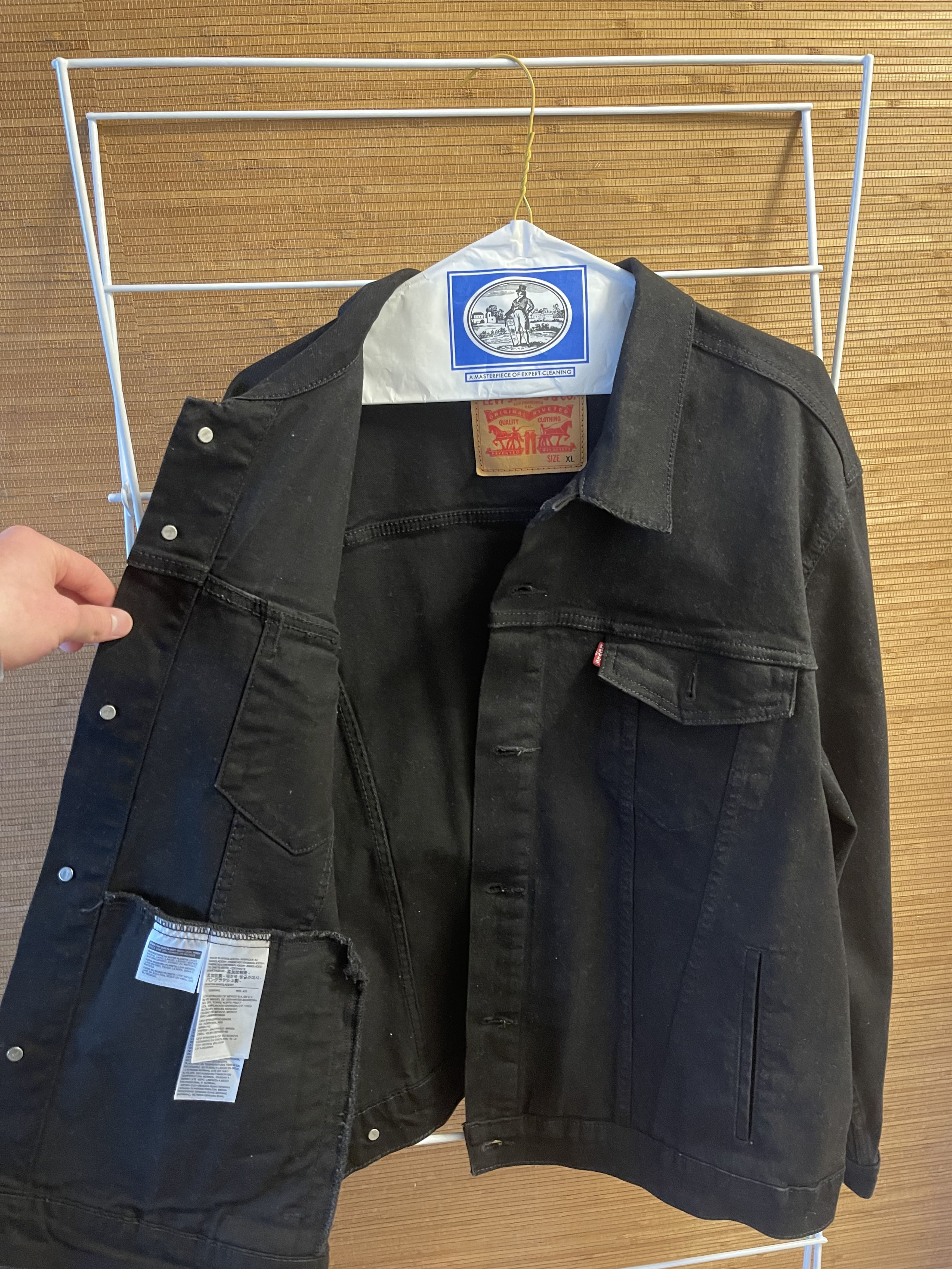 Levi's Levis Black Denim Jacket Size US XL / EU 56 / 4 - 4 Thumbnail