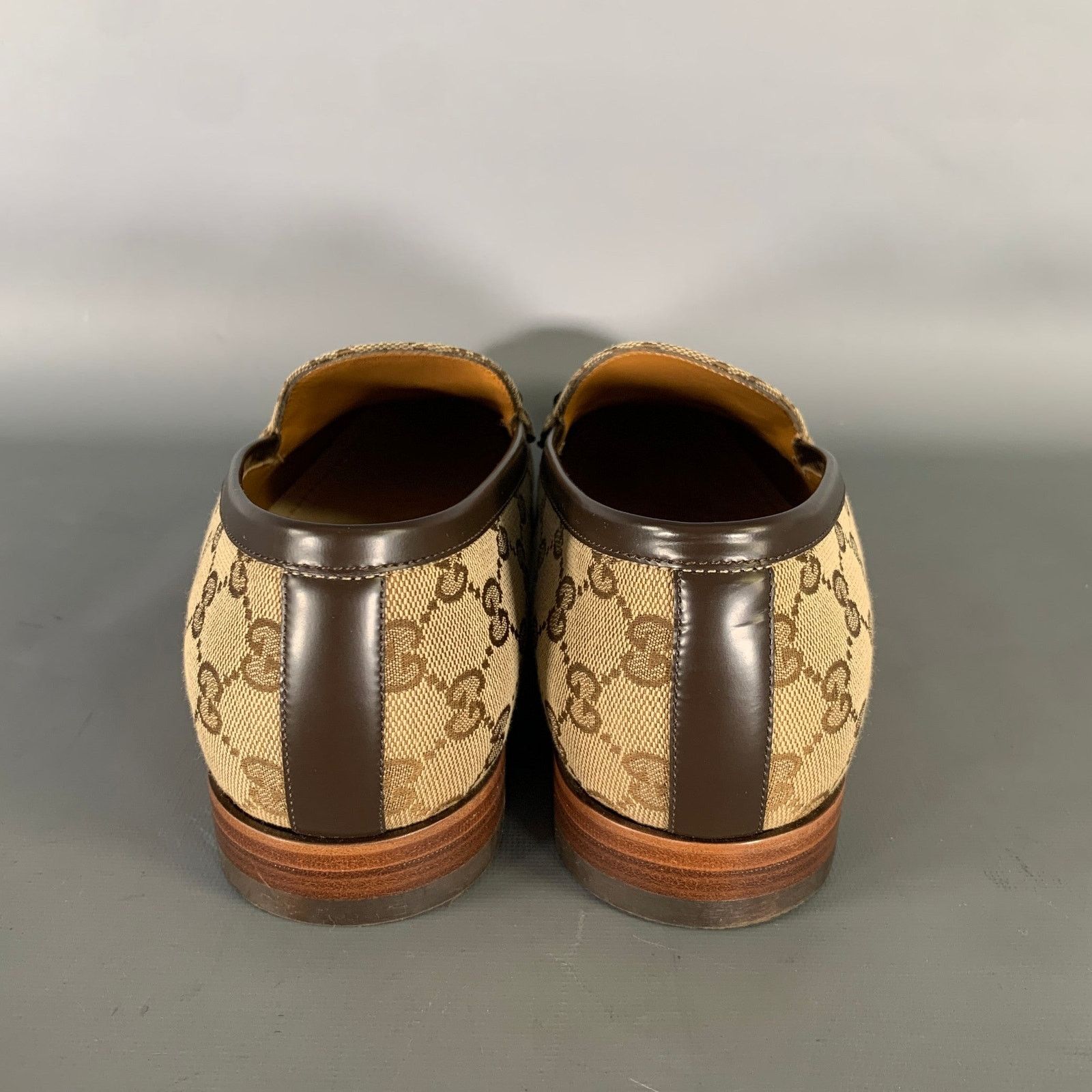 Gucci GUCCI Size 10.5 Brown Tan Monogram Canvas Loafers Size US 10.5 / EU 43-44 - 3 Thumbnail