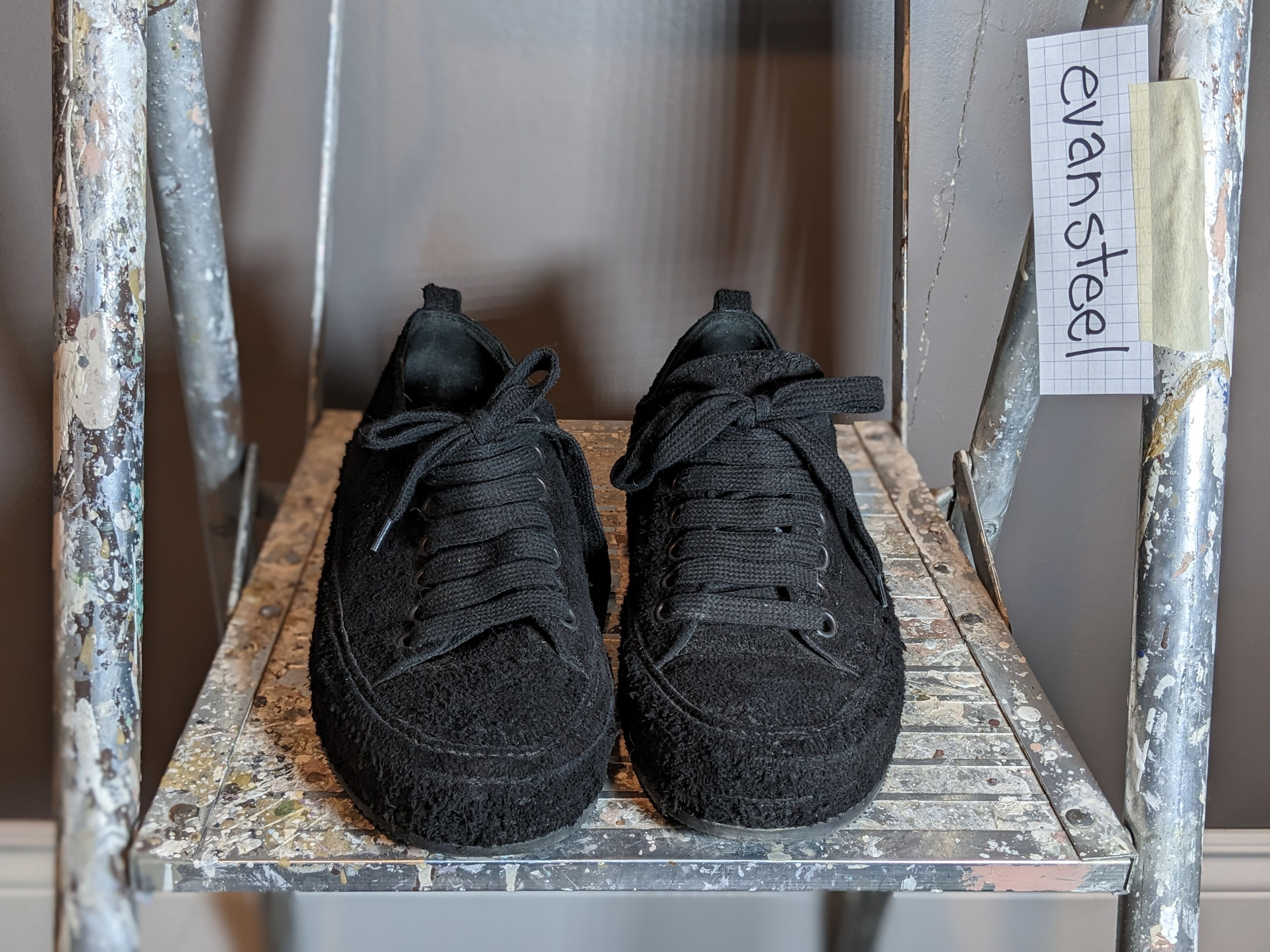 Ann Demeulemeester Ann Demeulemeester Black Suede Roccia Sneakers Size US 7 / EU 40 - 2 Thumbnail