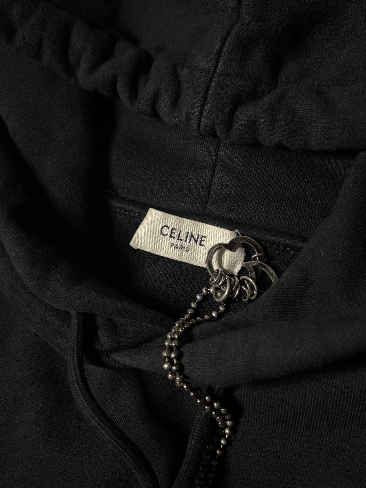 Celine celine ss22 "safety pin” sample logo hoodie Size US M / EU 48-50 / 2 - 5 Thumbnail