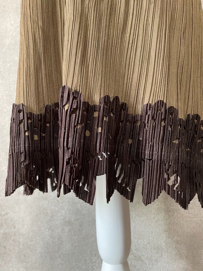Issey Miyake Issey Miyake size:3 Brown patchwork dress Size S / US 4 / IT 40 - 3 Thumbnail