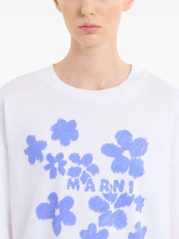 Marni o1w1db10426 T-Shirt - Blanc in White Size S / US 4 / IT 40 - 2 Thumbnail