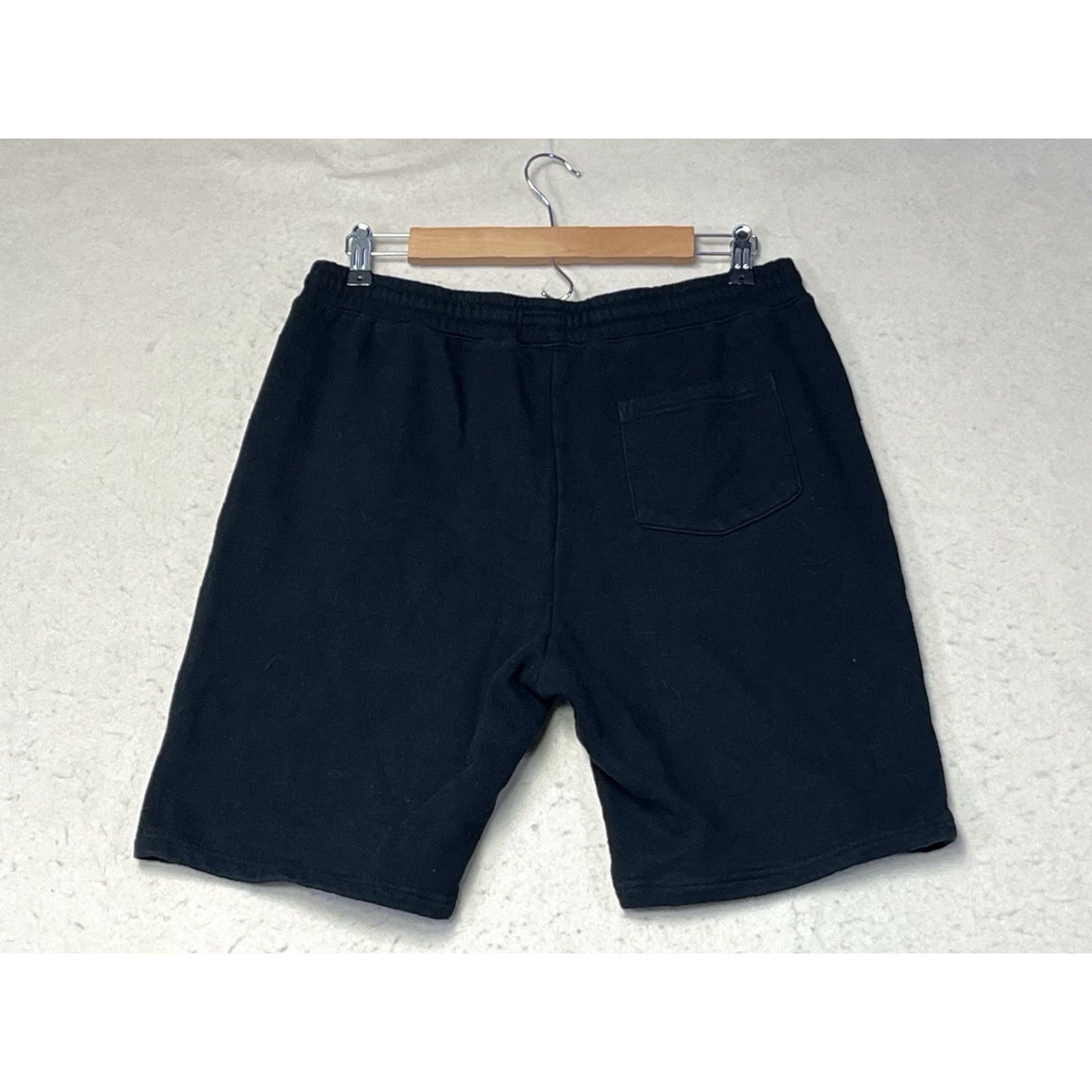 Vintage Riot Society Men's Fleece Shorts Black Medium Embroidered Logo Drawstring Pockets Casual Sweat Shorts Size US 31 - 2 Thumbnail