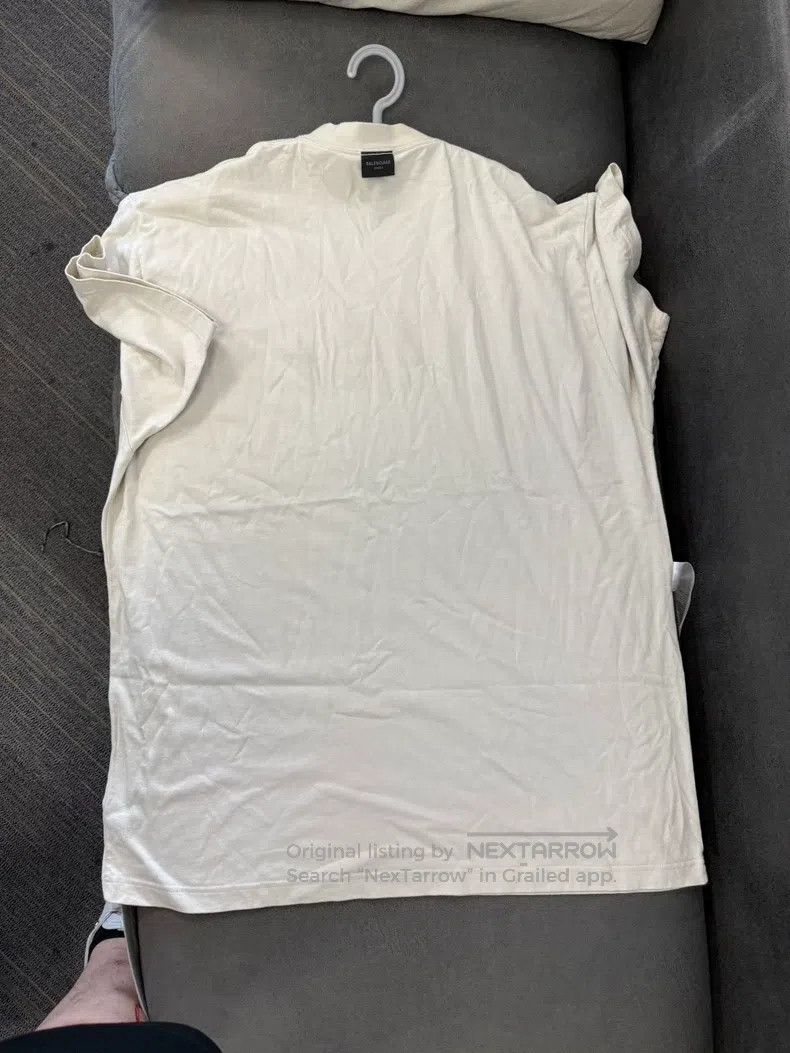 Balenciaga Balenciaga 3XL Embroidered Short Sleeve T-Shirt Beige Size US L / EU 52-54 / 3 - 2 Thumbnail