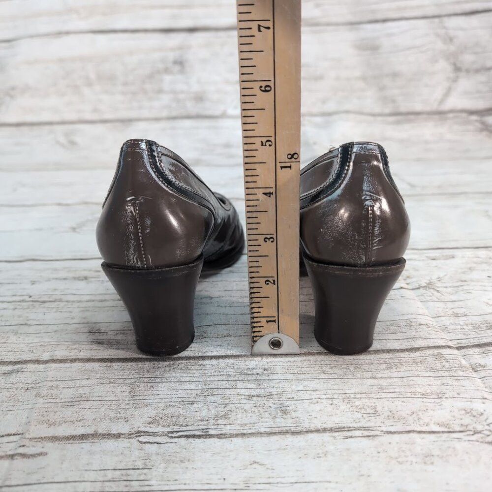 Dries Van Noten Dries Van Noten Brown and Silver Patent Almond Toe Pumps Wo Size US 7 / IT 37 - 3 Thumbnail
