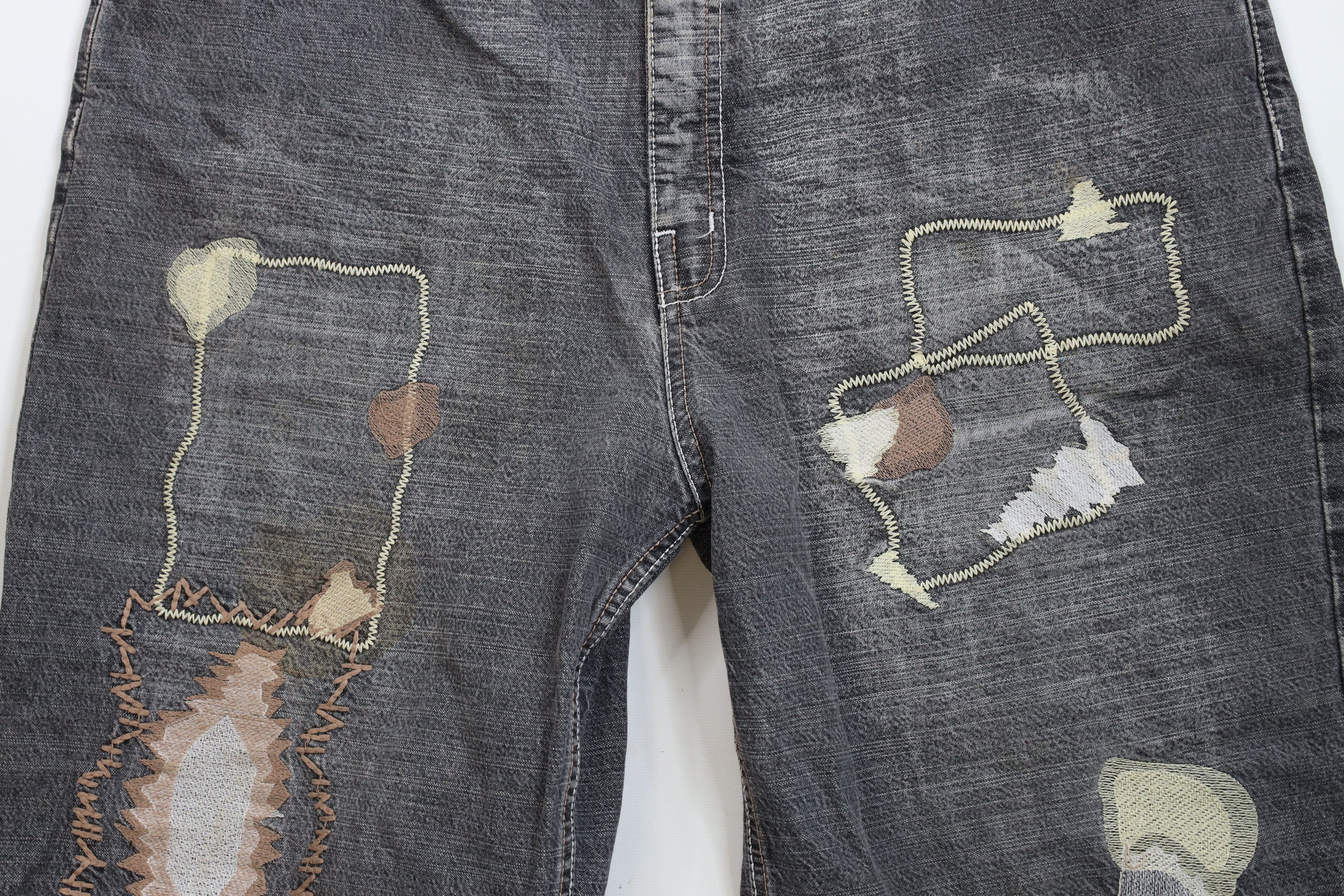 Vintage Vintage 90s Y2K Streetwear Patchwork Denim Jean Shorts Jorts Size US 38 / EU 54 - 3 Thumbnail