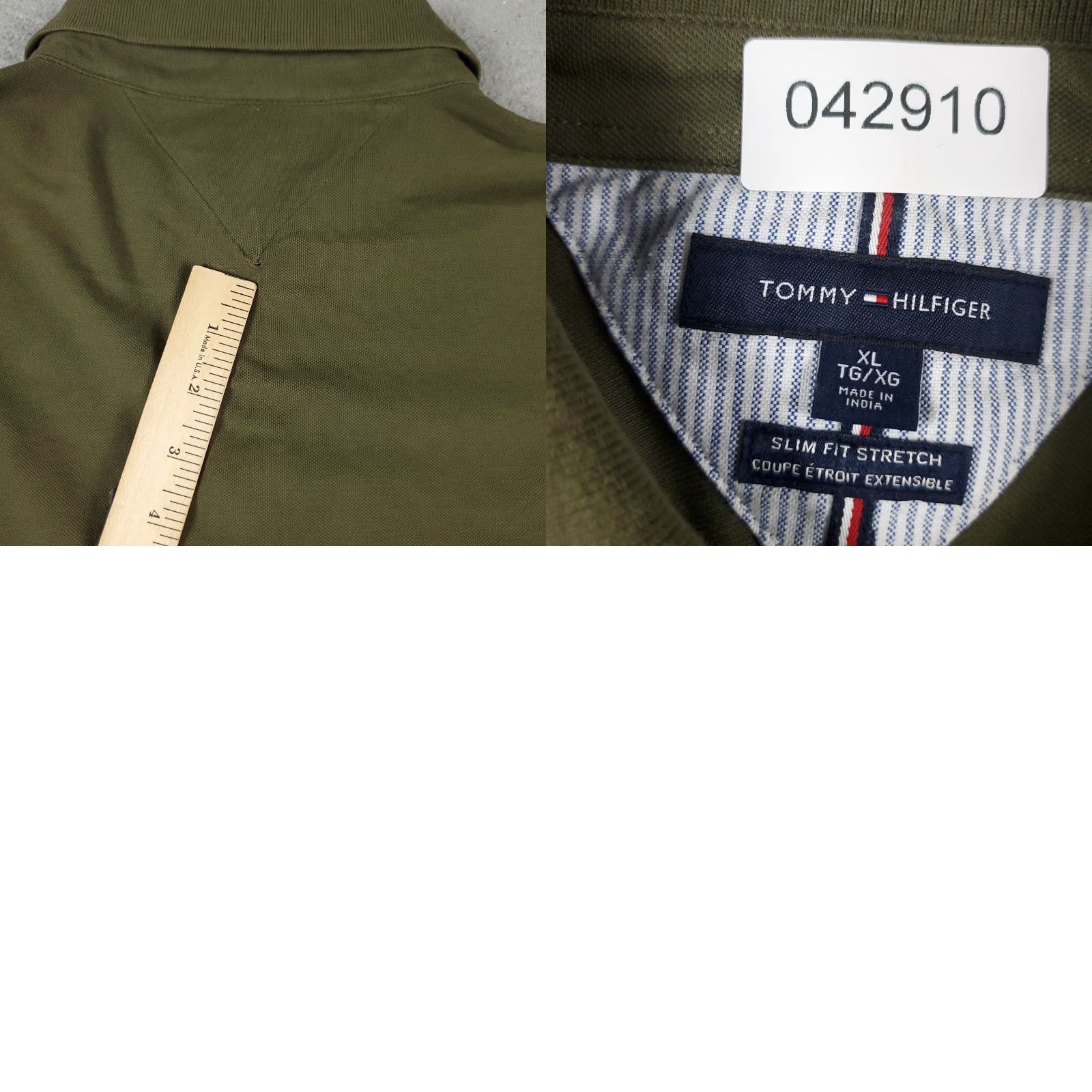 Tommy Hilfiger Tommy Hilfiger Polo Shirt Mens XL Beige Green Solid Short Sleeve Button Collared Classic Casual Polo Size US XL / EU 56 / 4 - 8 Thumbnail