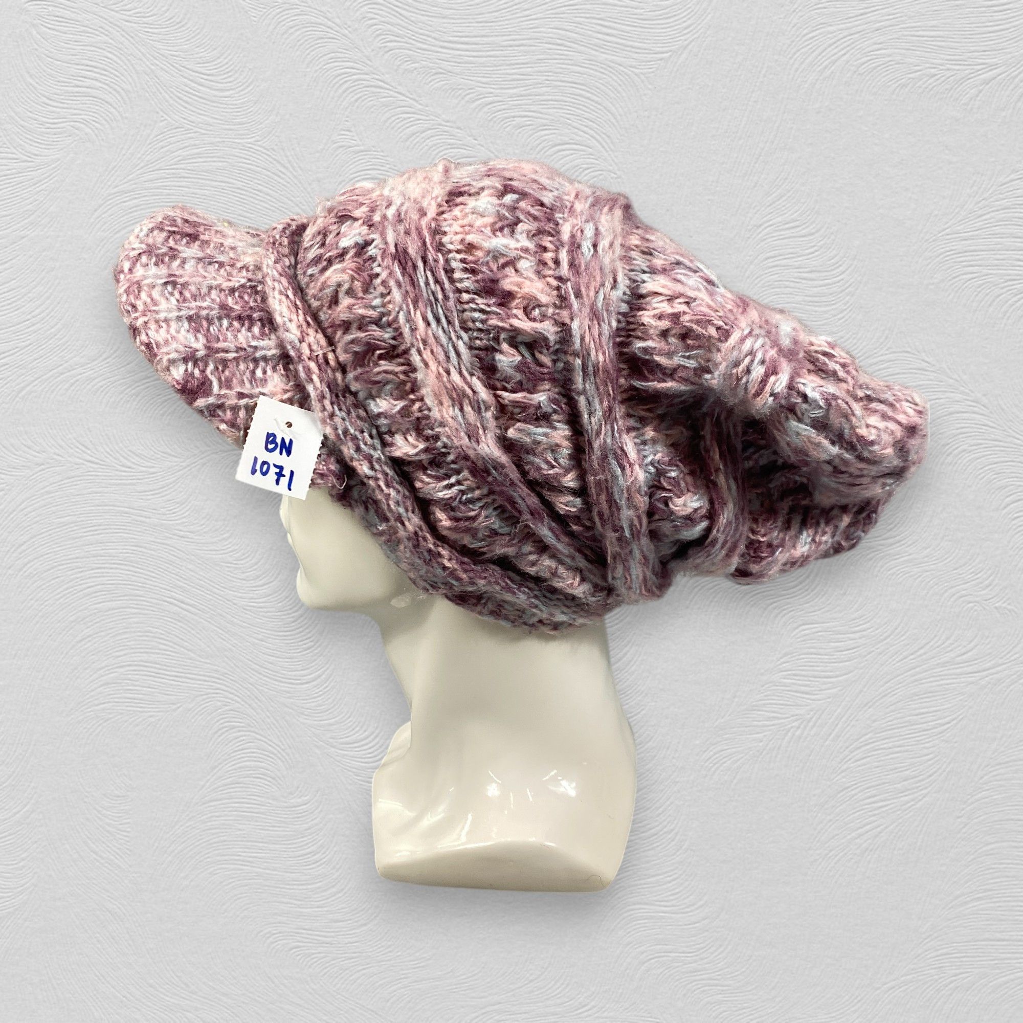 Japanese Brand Knitted Slouchy Beanie Hats With Brim -BN1071 Size ONE SIZE - 1 Thumbnail