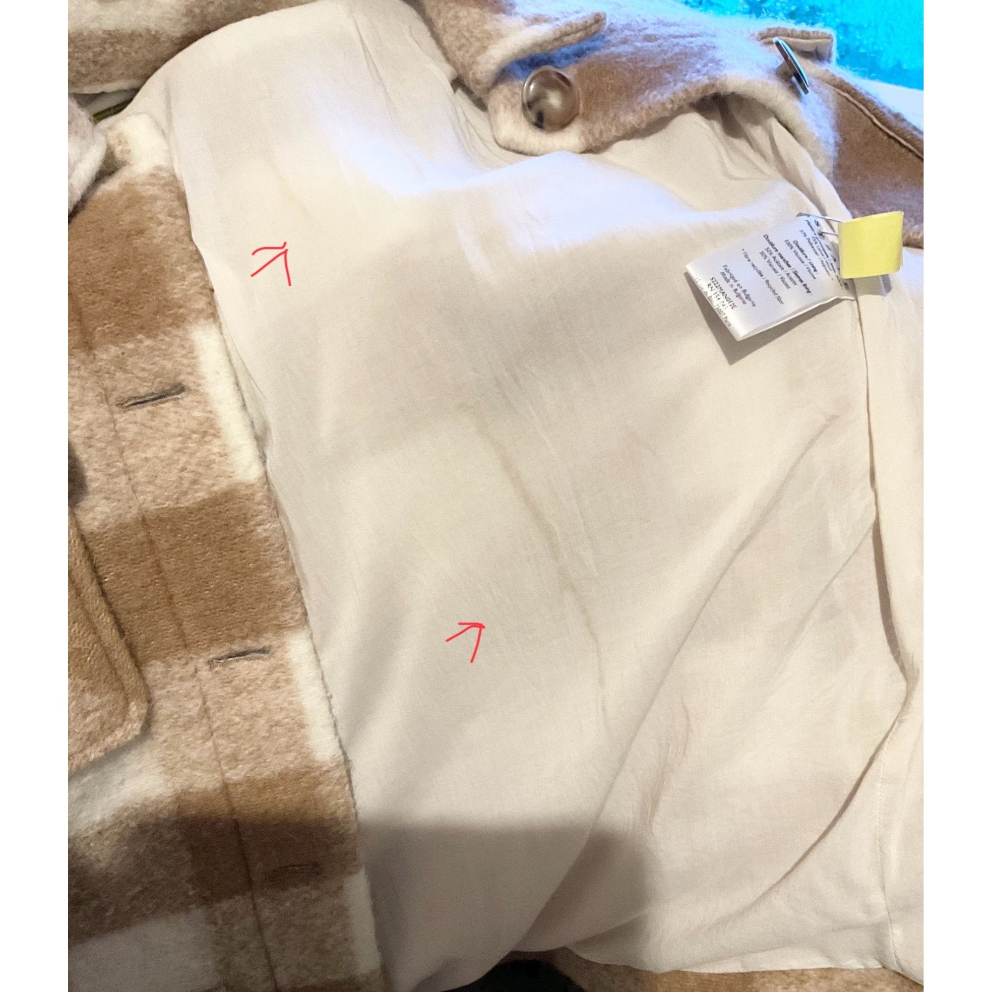 Sezane Sezane Joe coat ecru beige plaid check SZ44 US BEIGE WHITE 1 Size XL / US 12-14 / IT 48-50 - 9 Thumbnail