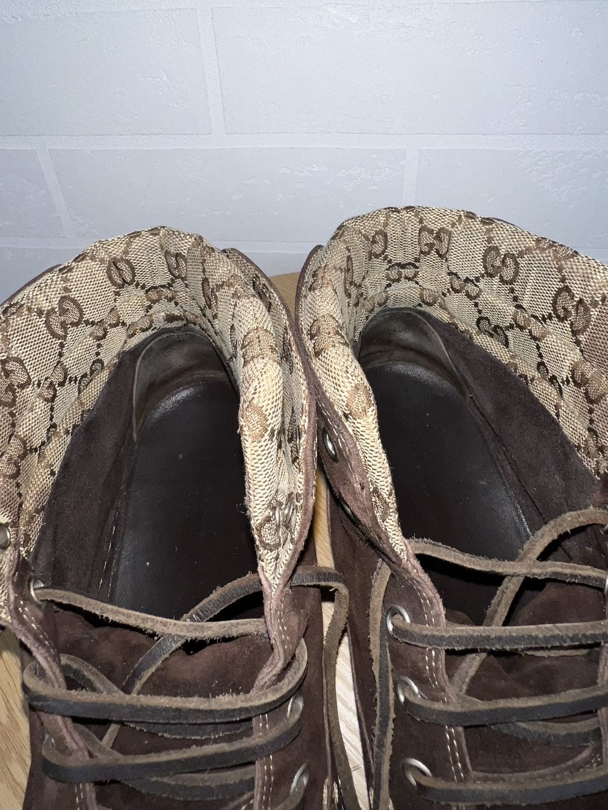 Gucci GUCCI Boots Suede Leather Shoes GG Monogram Logo Brown Men’s Size US 8 / EU 41 - 14 Thumbnail