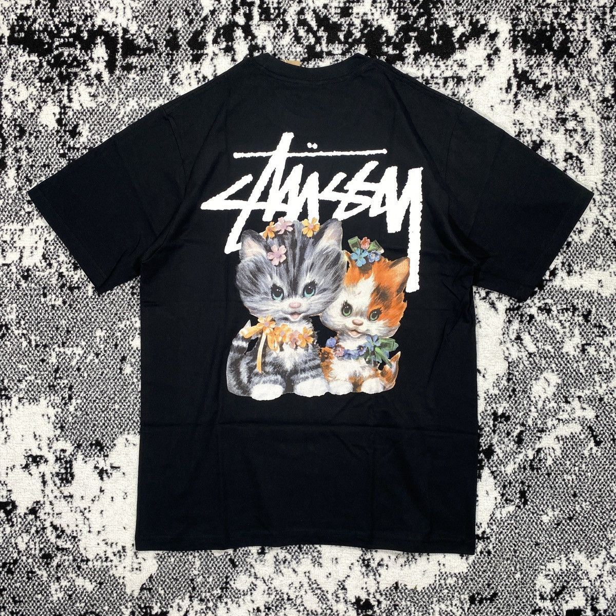 image of Stussy Kittens Tee In Black, Men's (Size XL)