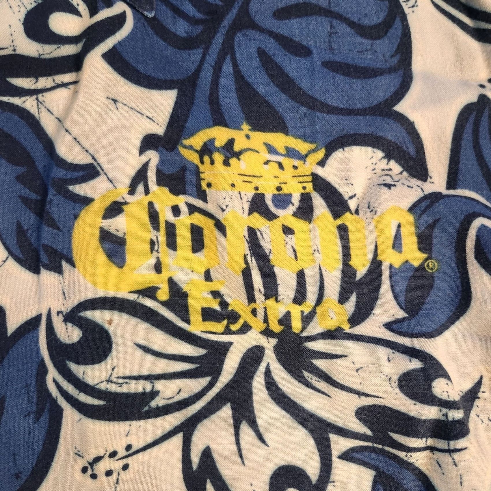 Doublet VINTAGE Corona Extra Hawaiian Shirt Floral Blue Double Sided Mens Large 100% Rayon Size US L / EU 52-54 / 3 - 3 Thumbnail