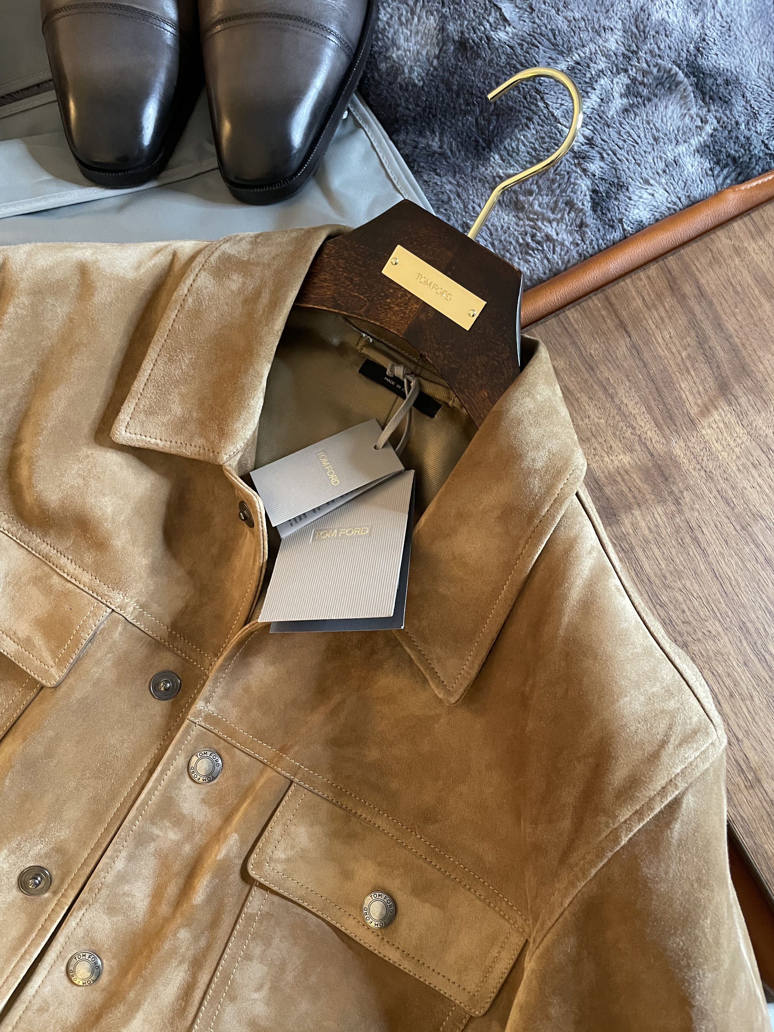 Tom Ford A-List Fave Coveted New $8,700 w/tax TOM FORD Suede Trucker Size US L / EU 52-54 / 3 - 16 Thumbnail