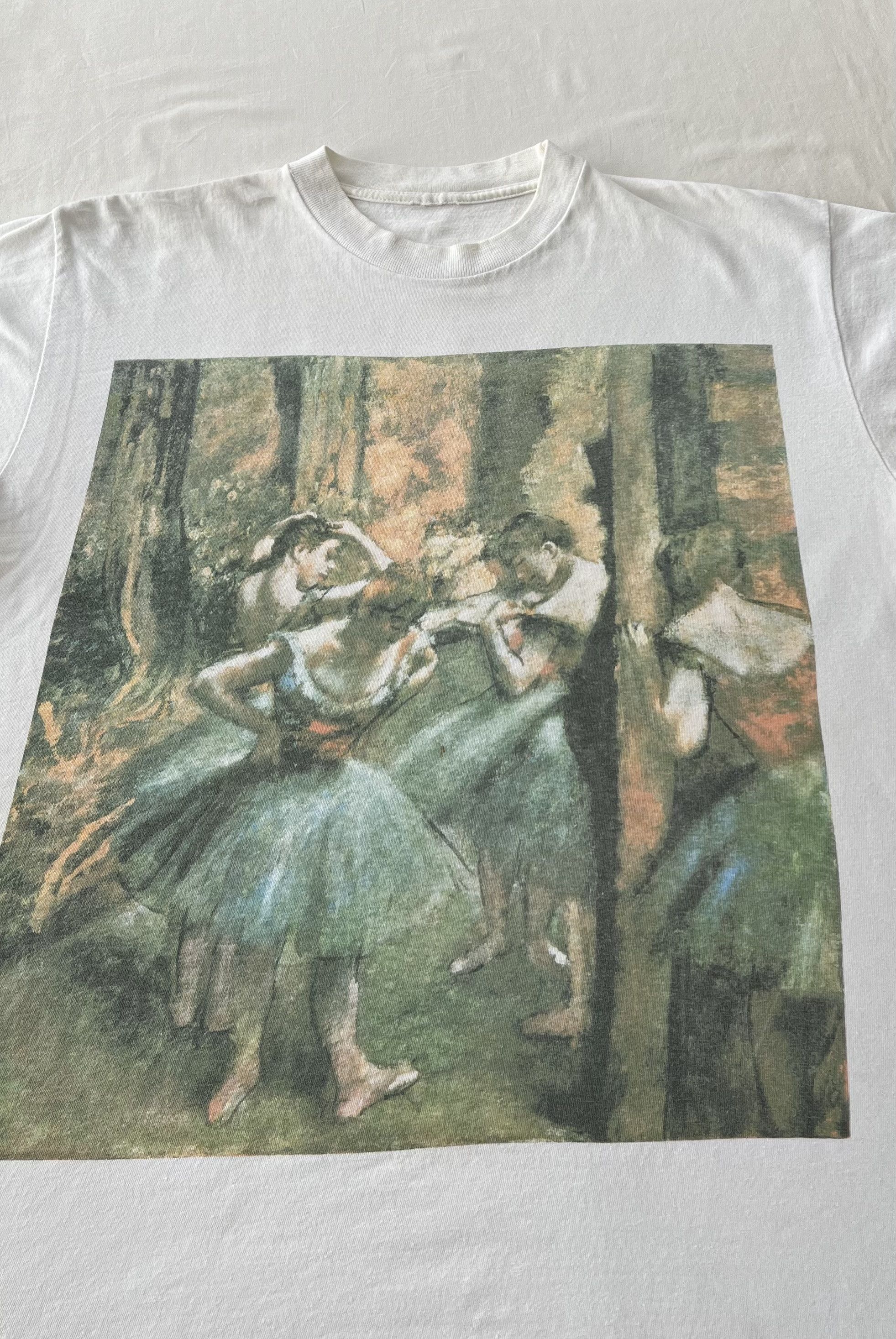 Arts & Science Vintage 90s Edgar Degas Dancers, Pink and Green 1890 T-shirt Size US L / EU 52-54 / 3 - 3 Thumbnail