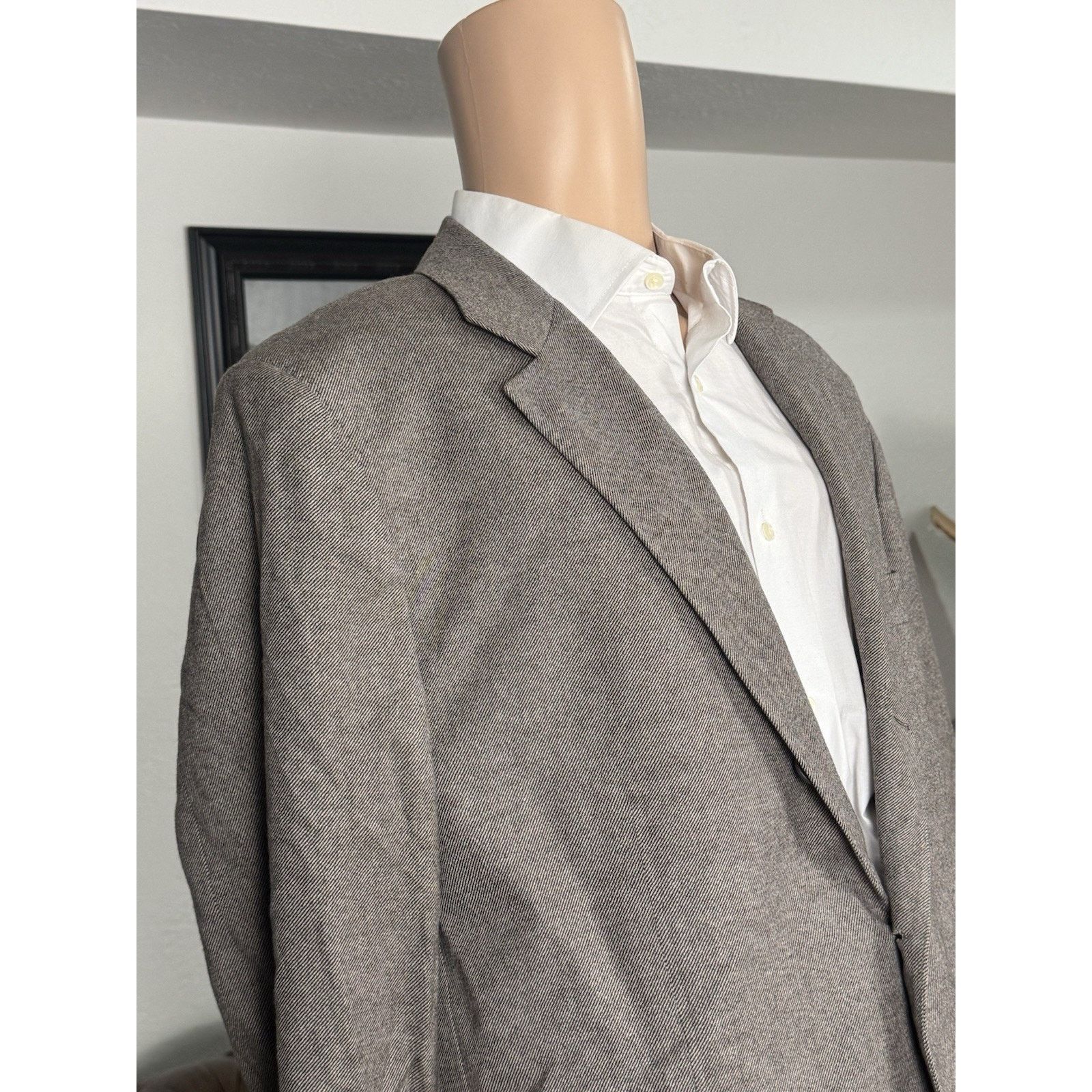 Brunello Cucinelli Brunello Cucinelli Wool Cashmere Silk Taupe Sportcoat 54/44 Size 44R - 3 Thumbnail