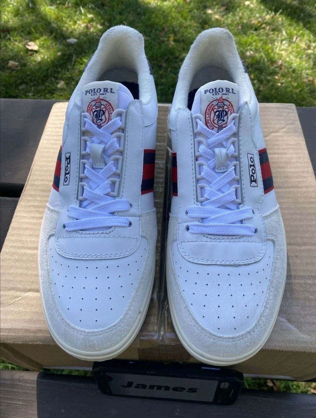 Ralph Lauren Ralph Lauren Polo Court Sneakers White Navy Red Retro 007 Size US 9 / EU 42 - 3 Thumbnail