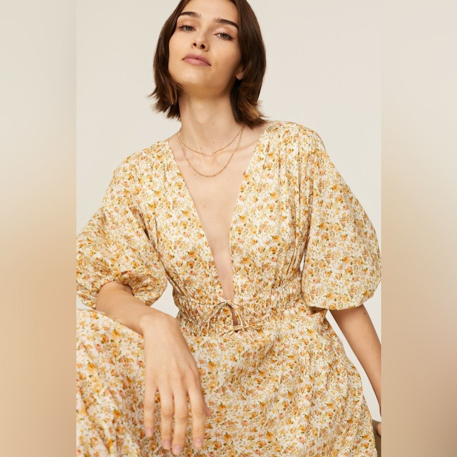 Significant Other Significant Other US 4 Adele Dress Yellow Floral Maxi Size S / US 4 / IT 40 - 4 Thumbnail