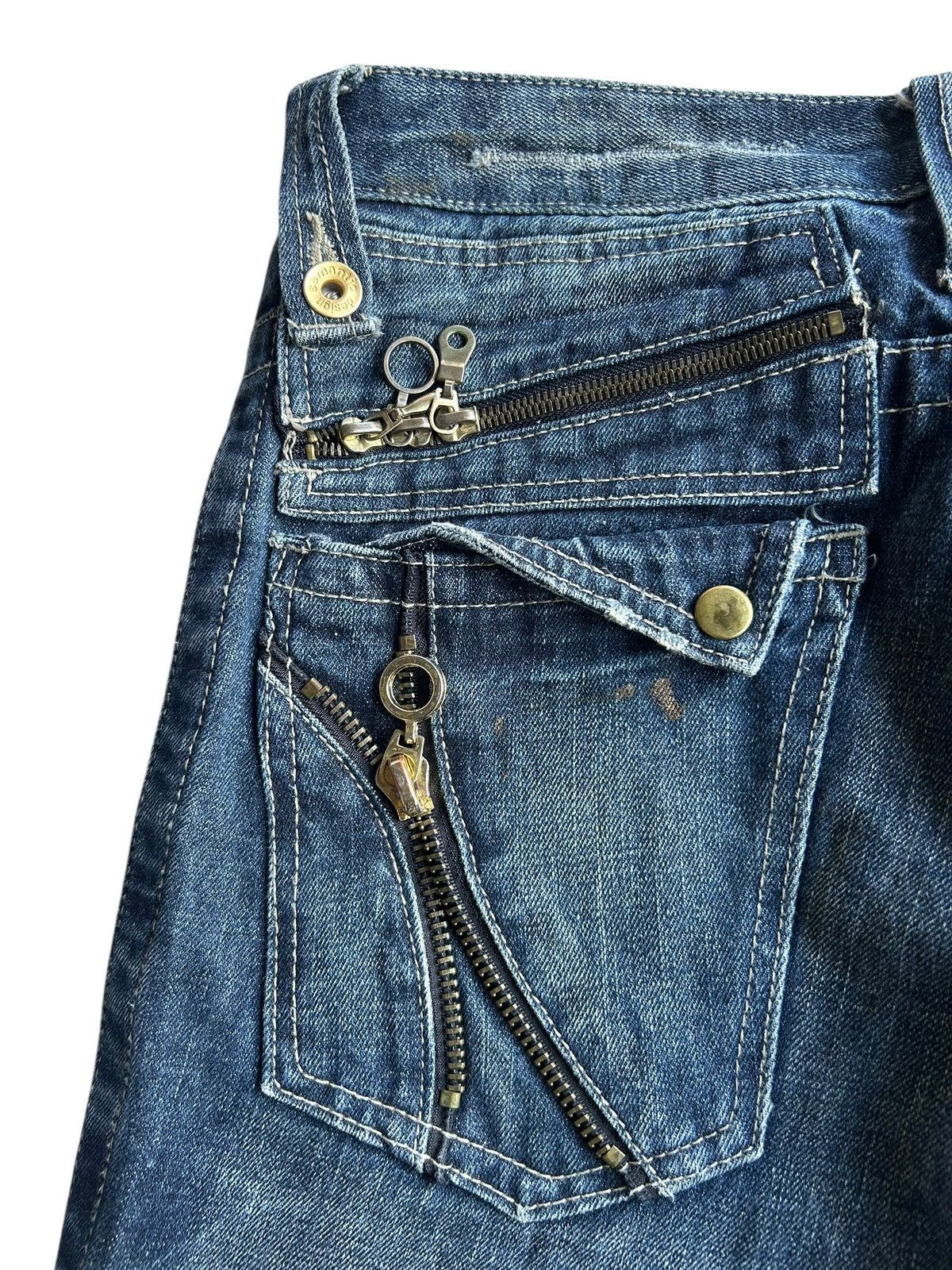 Kapital Flare Semantic Design Japanese Distressed Denim Jeans Size US 31 - 10 Thumbnail