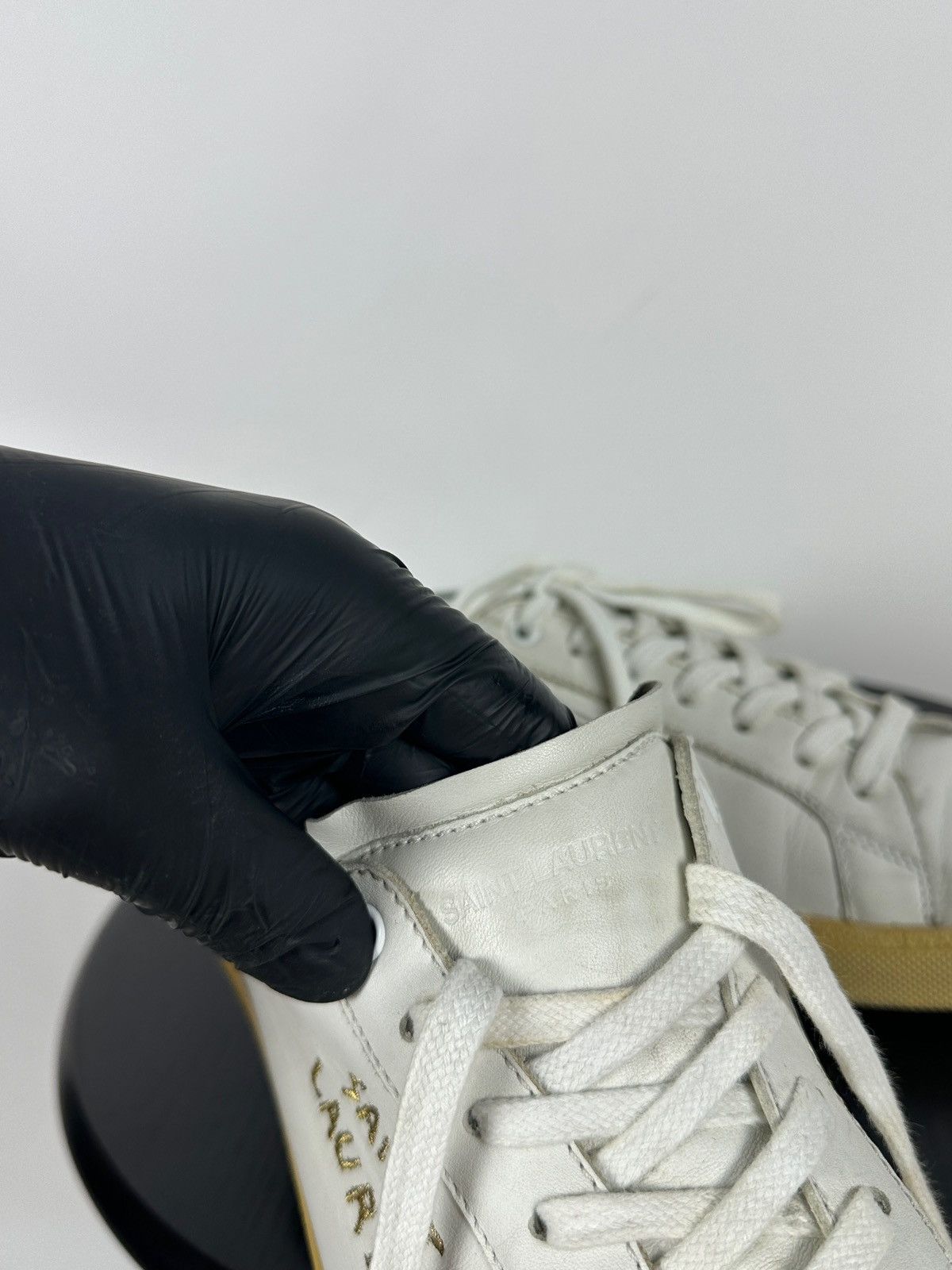 Saint Laurent Paris Saint Laurent Paris Court Classic Leather Low Top Sneakers Size US 12 / EU 45 - 21 Thumbnail