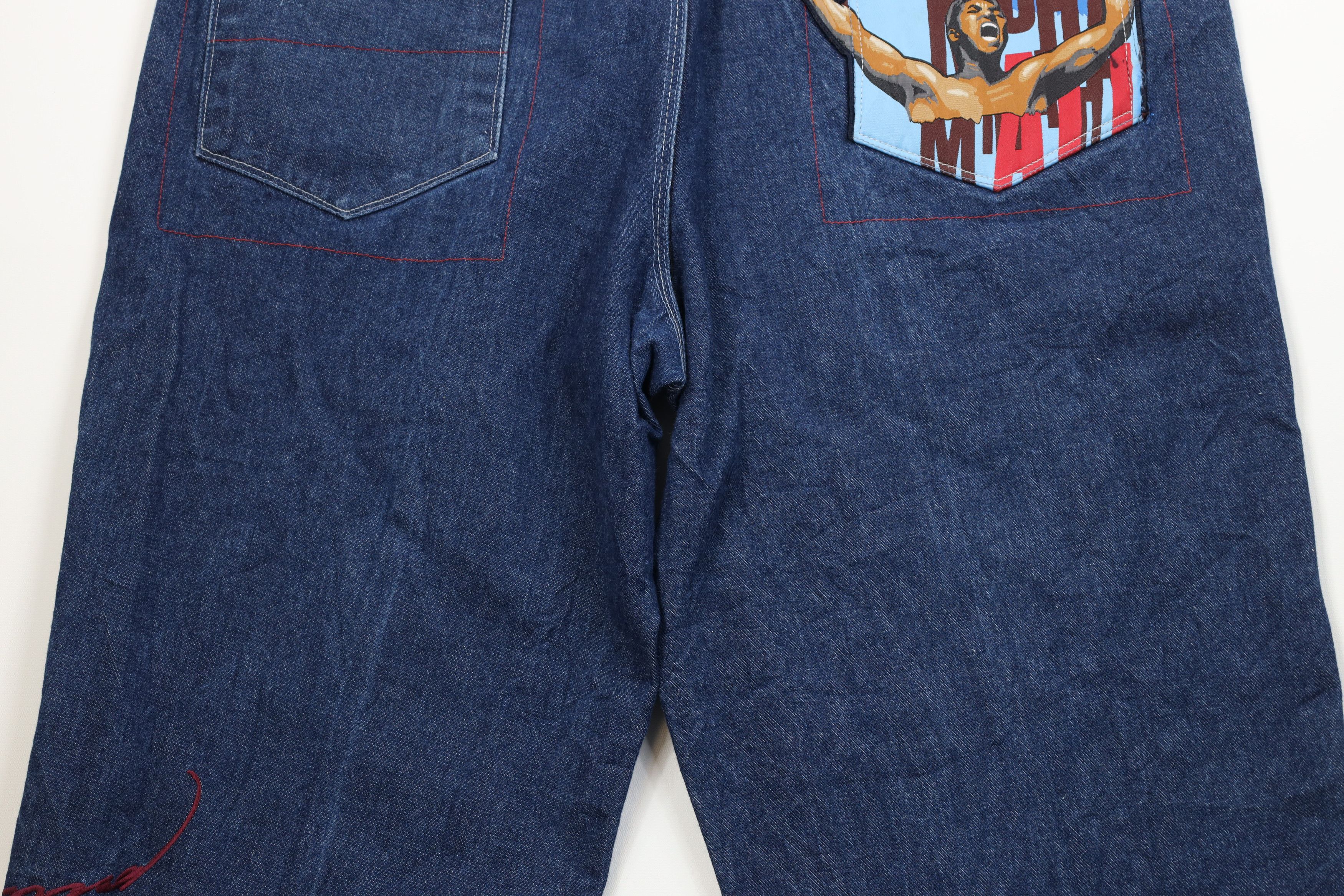 Fubu Vintage Y2K FUBU Muhammad Ali Wide Leg Denim Jeans Blue Size US 42 / EU 58 - 13 Thumbnail