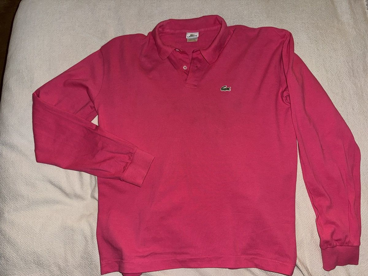 Lacoste Lacoste Pique Pink Polo Long Sleeve Size 8 Size US XL / EU 56 / 4 - 1 Thumbnail