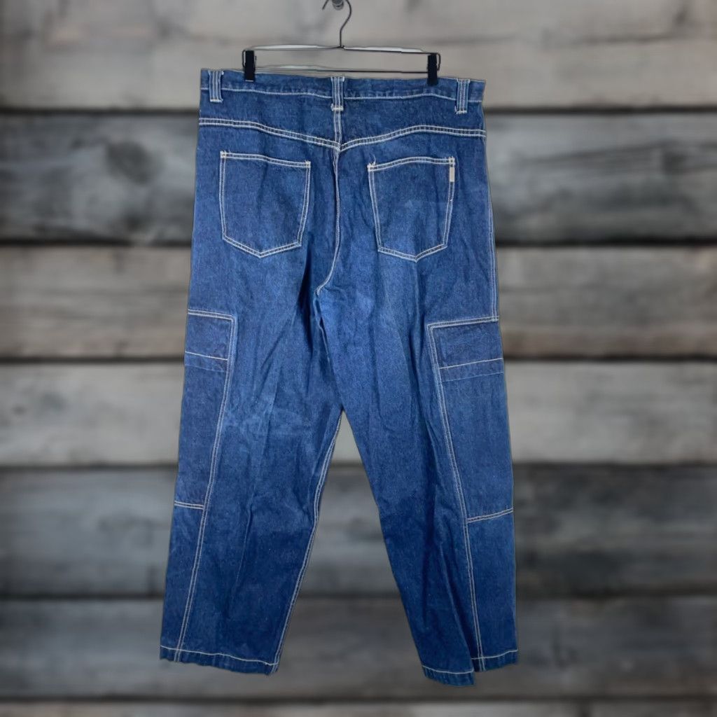 Denime VINTAGE Kani Jeans Baggy Fit Cargo Jeans Men's 42 x 34 Denim Blue 90s Hip Hop Retro Streetwear Jeans Mens Size US 42 / EU 58 - 1 Thumbnail