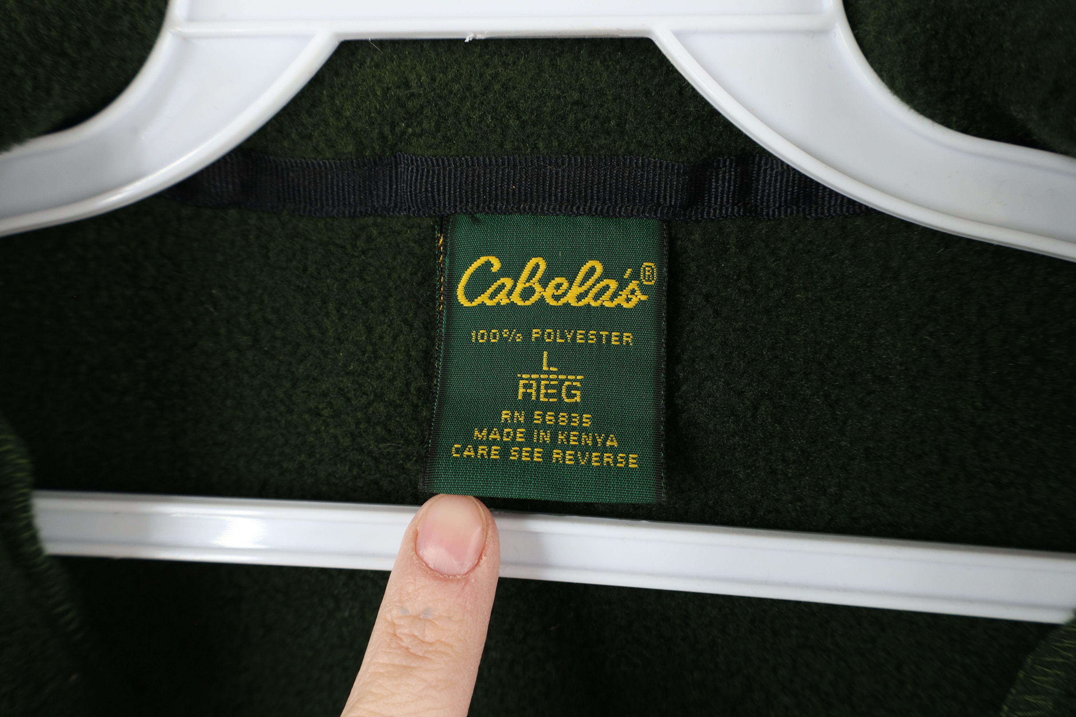 Cabelas × Vintage Vintage 90s Cabelas Half Zip Fleece Pullover Sweater Green Size US L / EU 52-54 / 3 - 5 Thumbnail