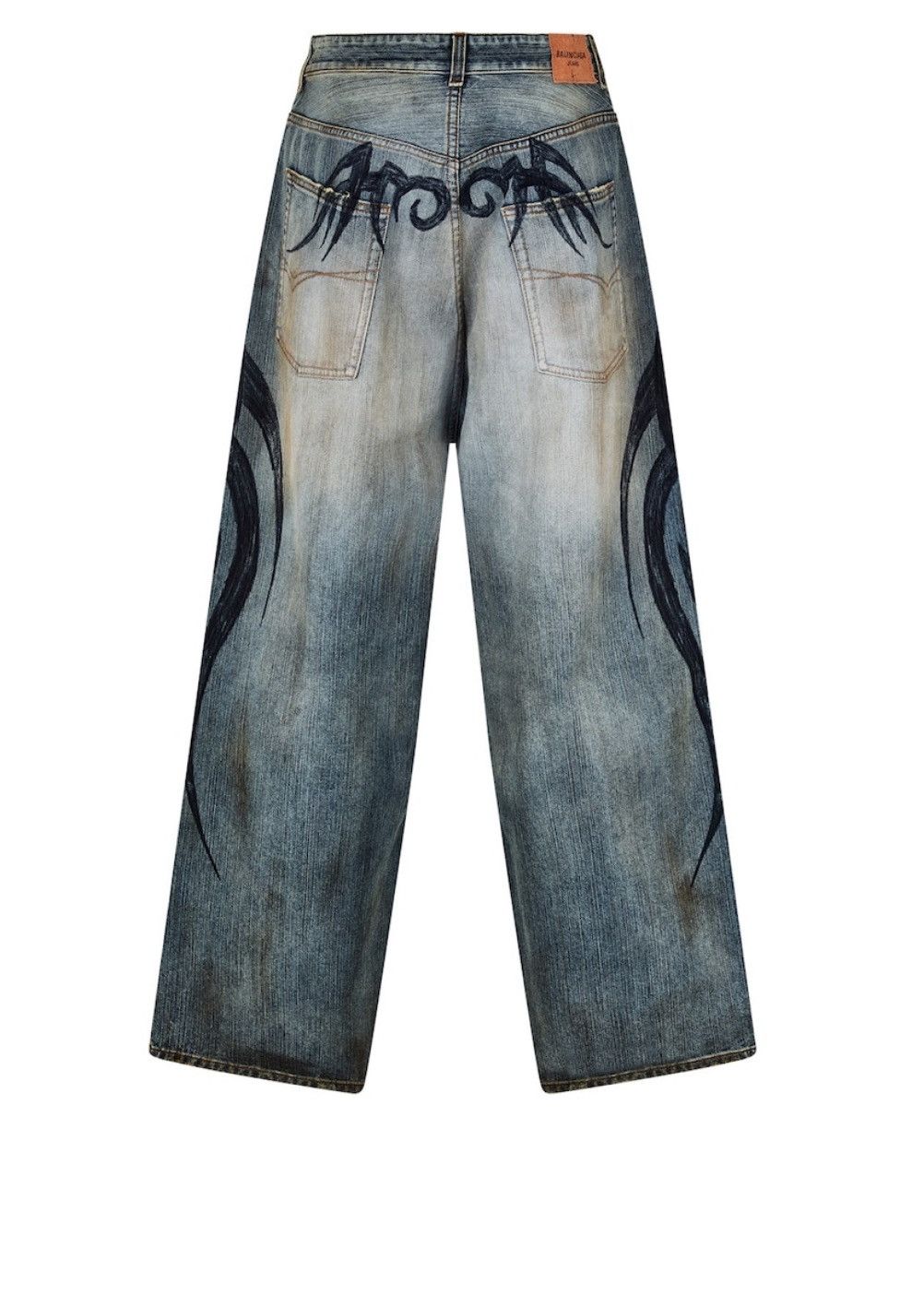 Balenciaga 🔥SUPER RARE🔥Balenciaga Tattoo Baggy Jeans Size US 32 / EU 48 - 2 Thumbnail