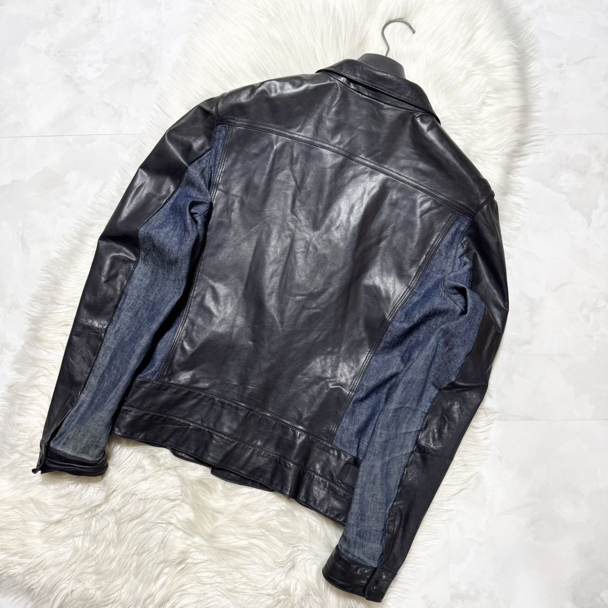 Bottega Veneta Bottega Veneta denim leather jacket size 50 black blue Size US M / EU 48-50 / 2 - 9 Thumbnail