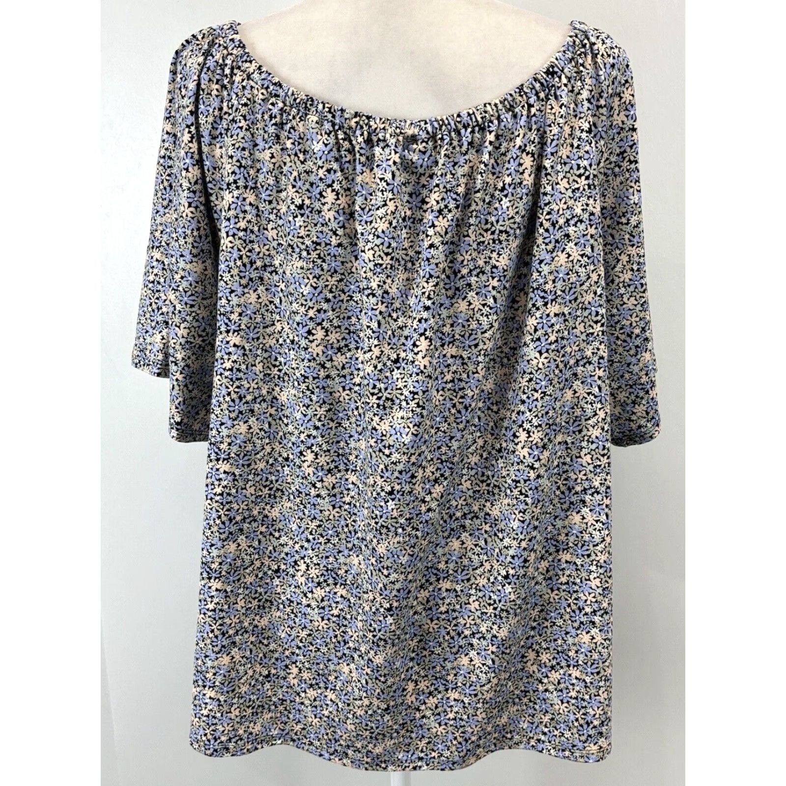 J. Jill J. Jill We Double Face Jersey Floral 2 Way Top Shirt Sz 3X Plus Multicolor Short Sleeve Round Neck Women Size XXL / US 16-18 / IT 52-54 - 3 Thumbnail