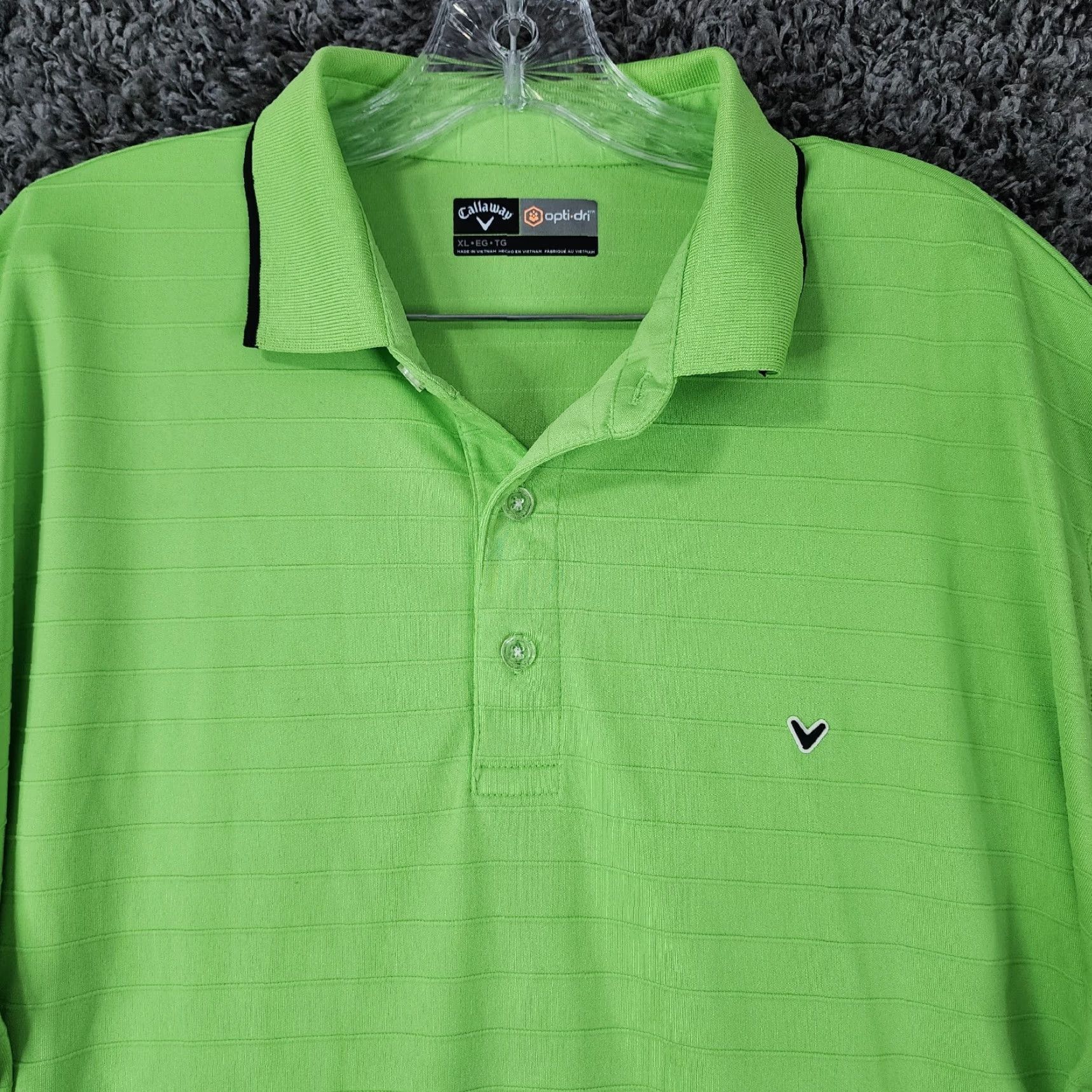 Callaway Callaway Opti-Dri Striped Polo Green Short Sleeve Mens XL Size Size US XL / EU 56 / 4 - 3 Thumbnail