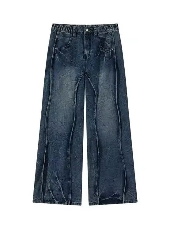Japanese Brand × Vintage Y2K Washed Blue Stacked Jean Size US 33 - 5 Thumbnail
