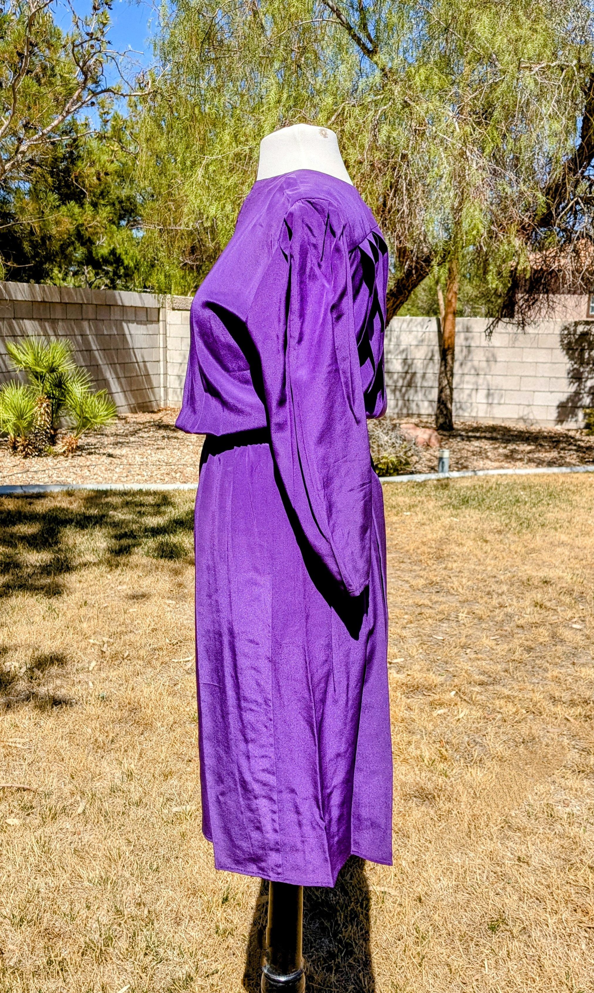 Vintage Pleated Charles Bianco Italian Collection Silk Petite Dress Size M / US 6-8 / IT 42-44 - 3 Thumbnail