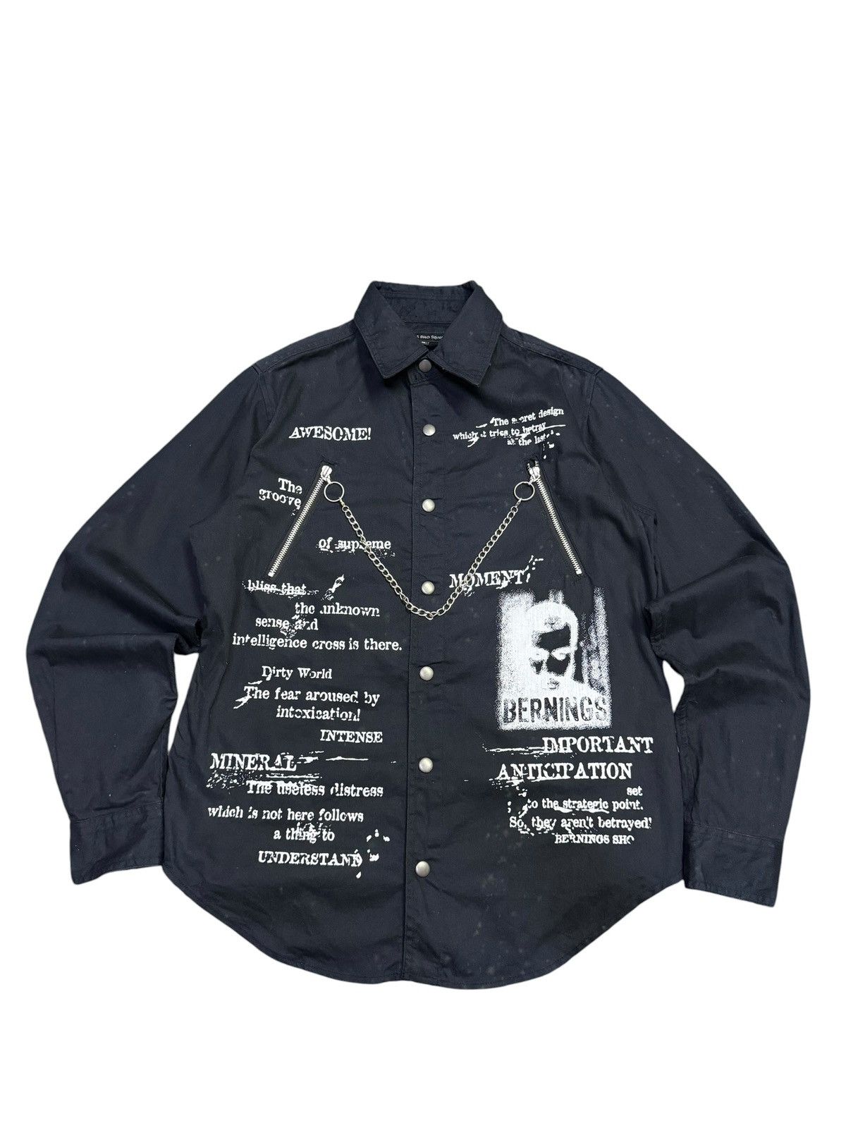 Japanese Brand Vintage Berning Sho Button Up Shirt Punk Seditionaries Size US M / EU 48-50 / 2 - 1 Thumbnail