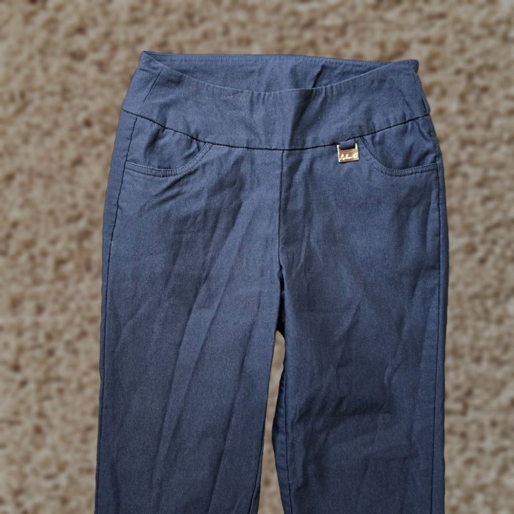 Vintage Lulu B Pants Womens Size 2 Blue Stretch Tapered Performance Casual Dress Pants Regular Slim Fit Womensใจ Size 26" / US 2 / IT 38 - 1 Thumbnail