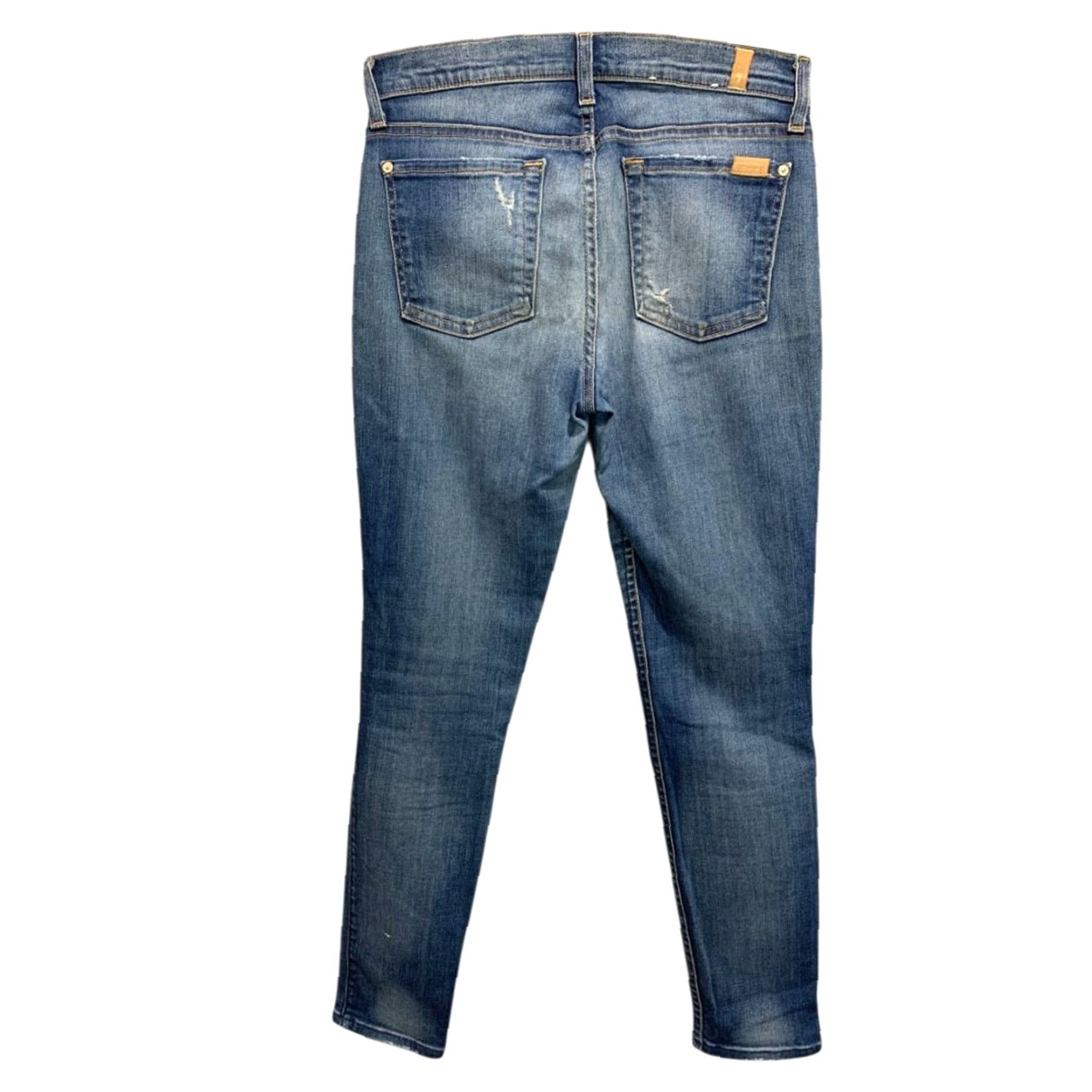 7 For All Mankind 7 For All Mankind Jeans Skinny Womens Size 25 Blue Distressed The Ankle Slim Fit Obvious Jeans Women Size 42" / US 20 - 5 Thumbnail