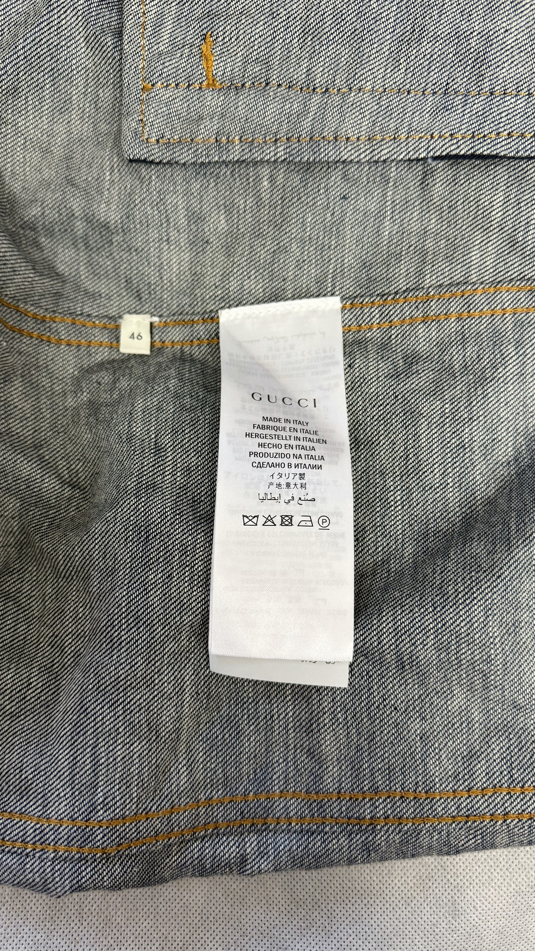 Gucci GUCCI Denim Jacket Foil Star Crystal Embellished Blue 548722 Size US S / EU 44-46 / 1 - 10 Thumbnail